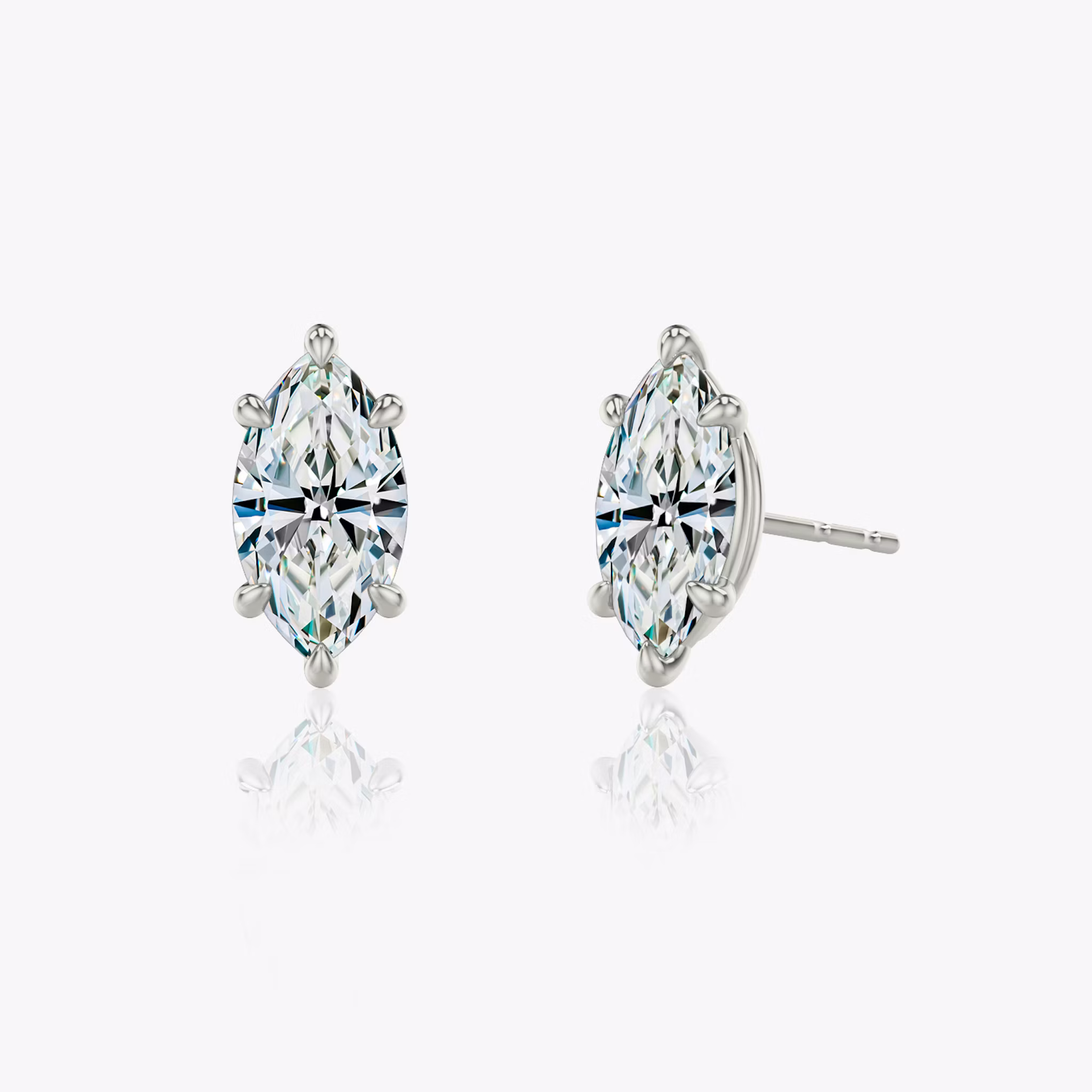 VRAI Solitaire Stud Marquise | White Gold