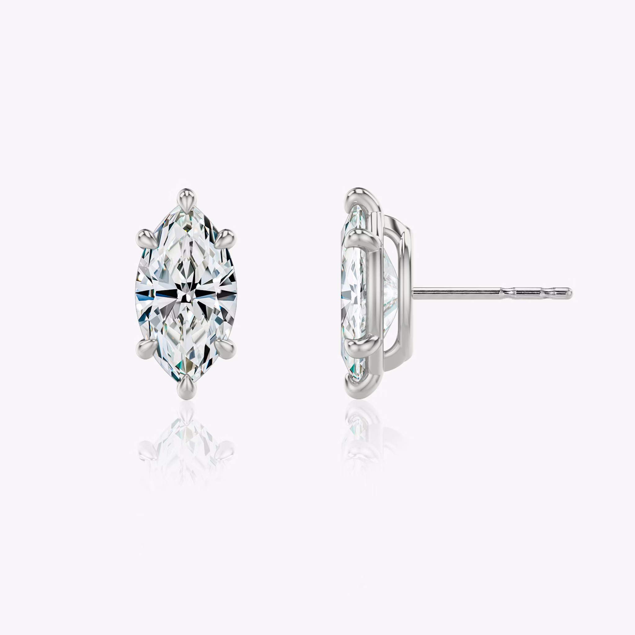 Pendiente Solitario VRAI | Marquise | 14k | Oro blanco | caratWeight: 0.75ct