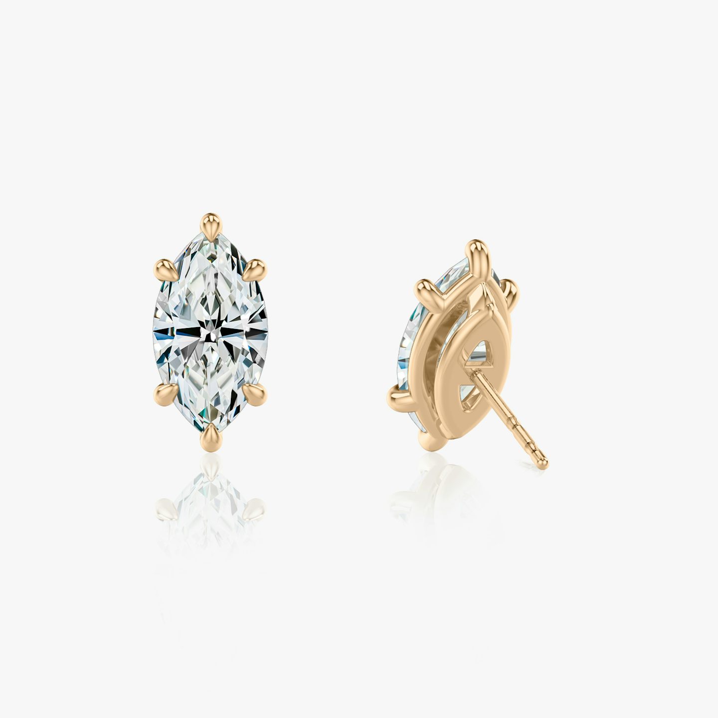 Pendiente Solitario VRAI | Marquise | 14k | Oro rosa | caratWeight: 0.25ct