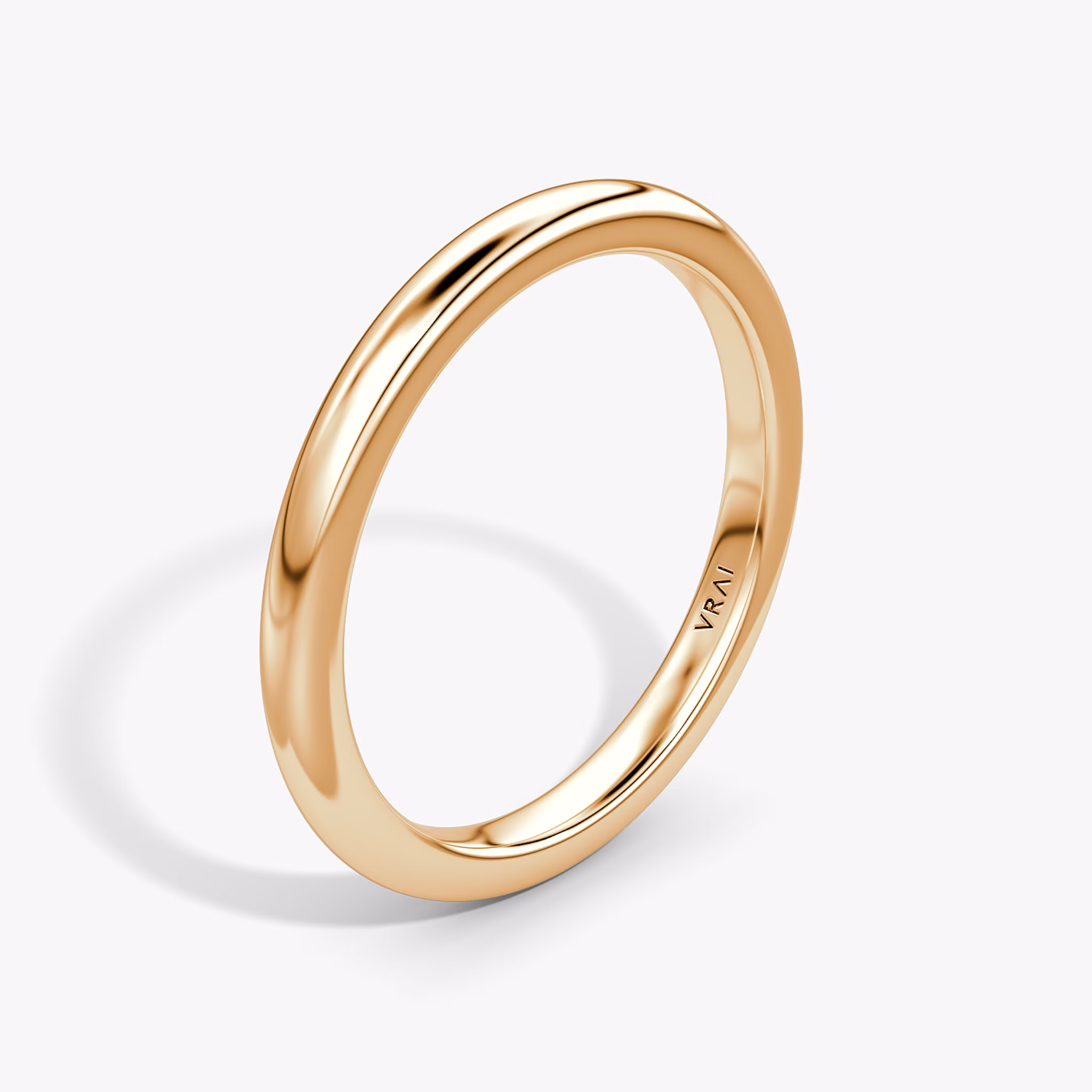 The Dome Band | 14k | Rose Gold | bandAccent: Plain