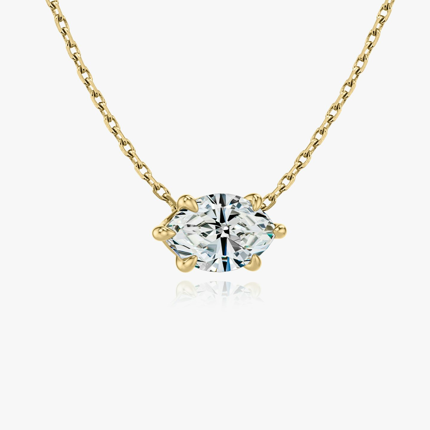 Collar Solitario VRAI | Marquise | 14k | Oro amarillo | caratWeight: 1.0ct