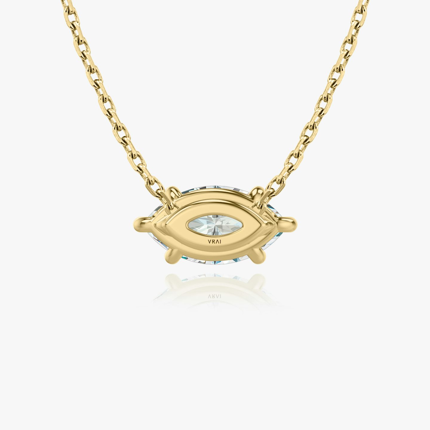 Collar Solitario VRAI | Marquise | 14k | Oro amarillo | caratWeight: 1.0ct