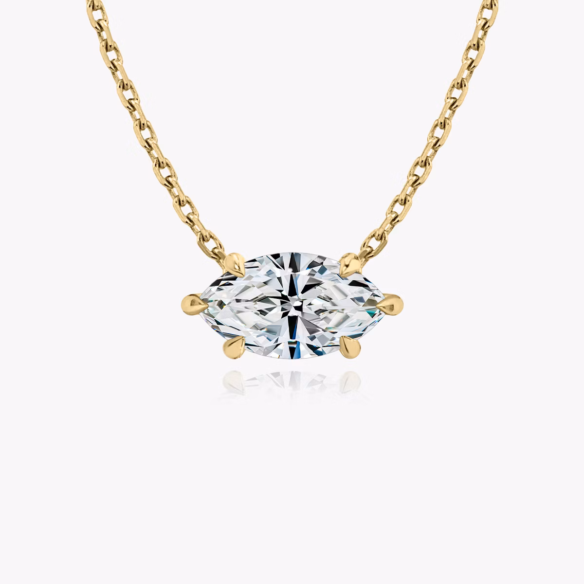 VRAI Solitaire Necklace | Marquise | 14k | Yellow Gold | caratWeight: 1.0ct
