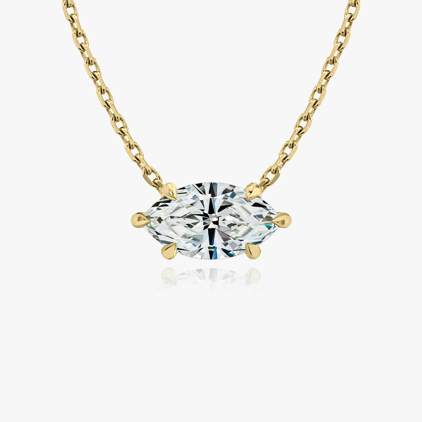 Collar Solitario VRAI | Marquise | 14k | Oro amarillo | caratWeight: 1.0ct