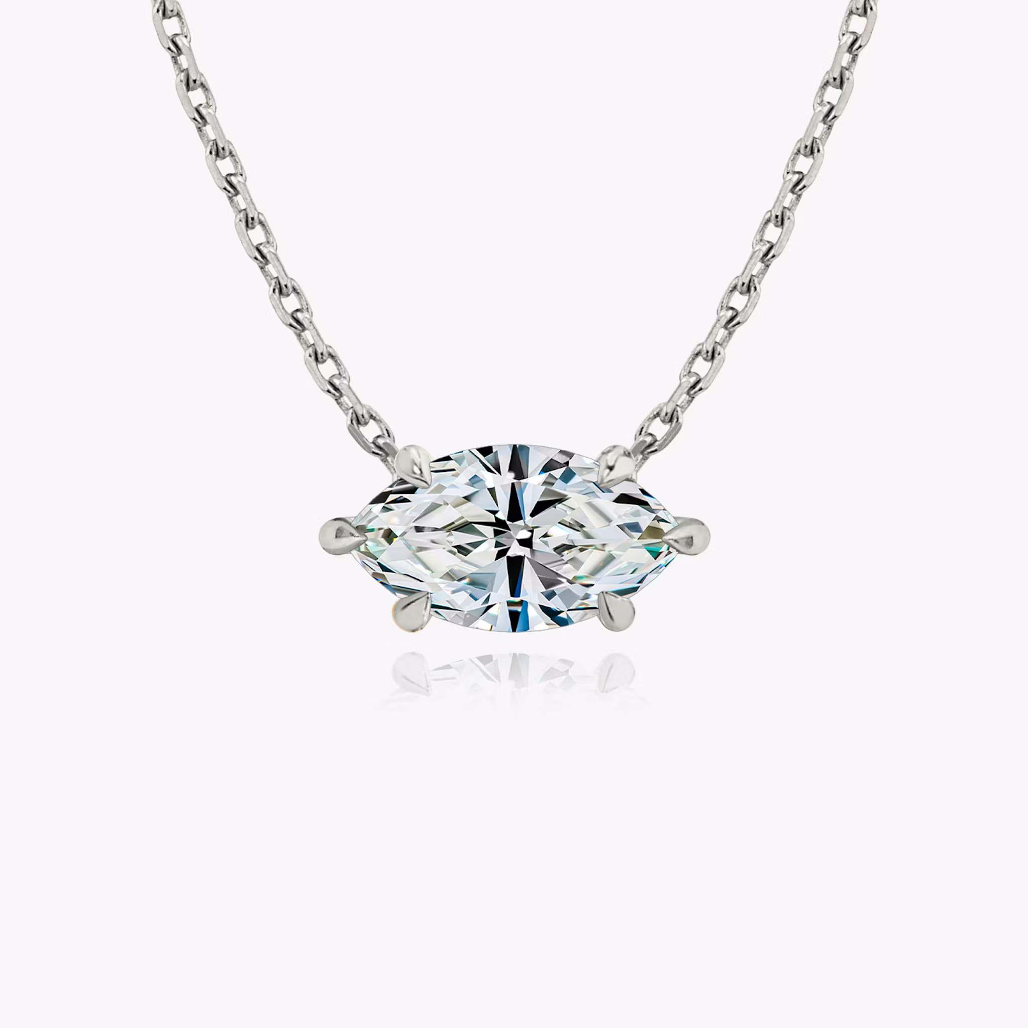 VRAI Solitaire Necklace Marquise | White Gold