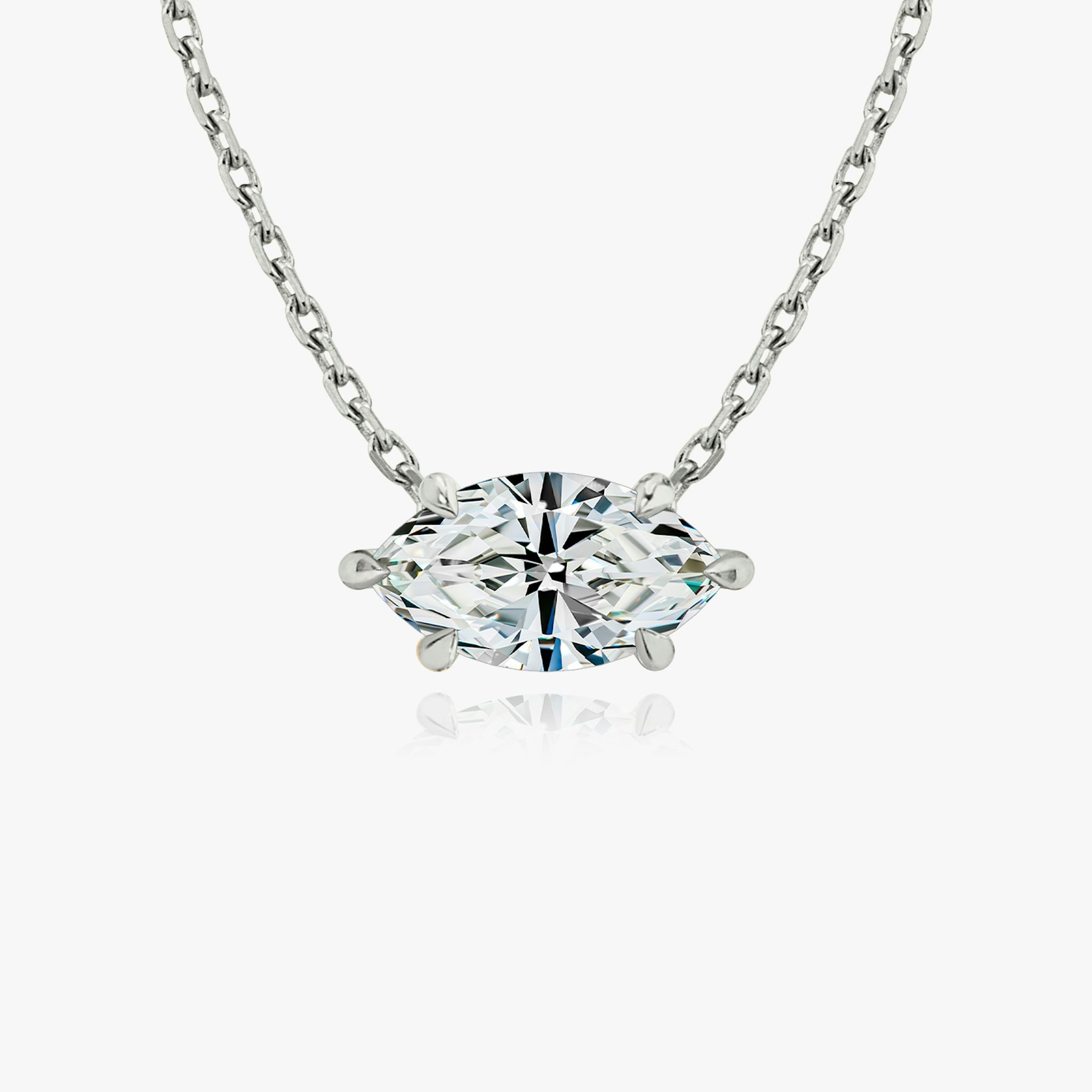 VRAI Solitaire Necklace | Marquise | 14k | White Gold | caratWeight: other