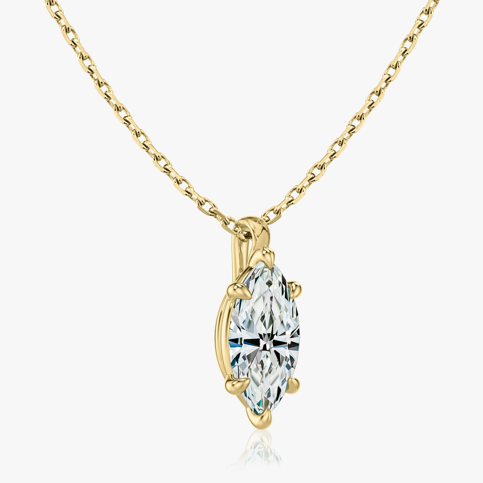 VRAI Solitaire Pendant | Marquise | 14k | Yellow Gold | caratWeight: 0.25ct