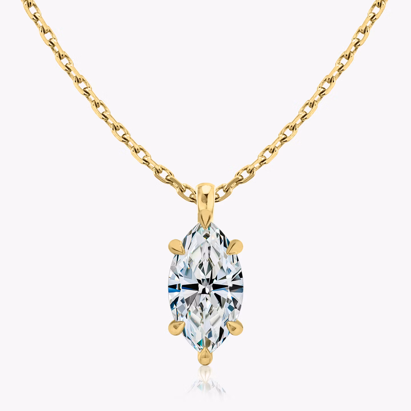 VRAI Solitaire Pendant Marquise | Yellow Gold