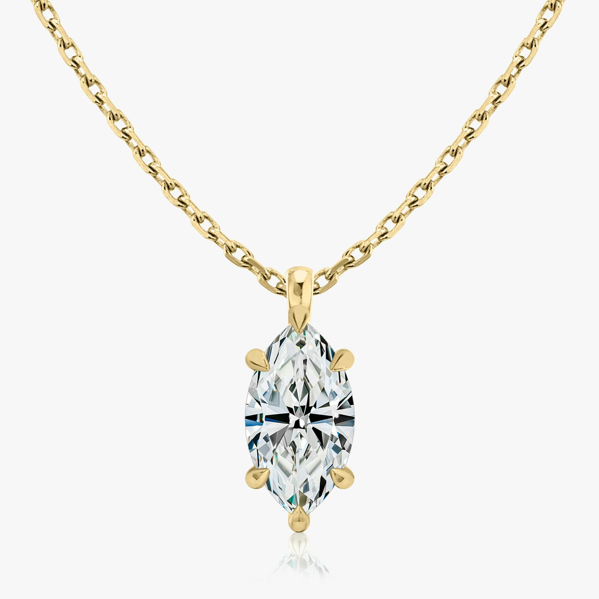 VRAI Solitaire Pendant | Marquise | 14k | Yellow Gold | caratWeight: 0.25ct