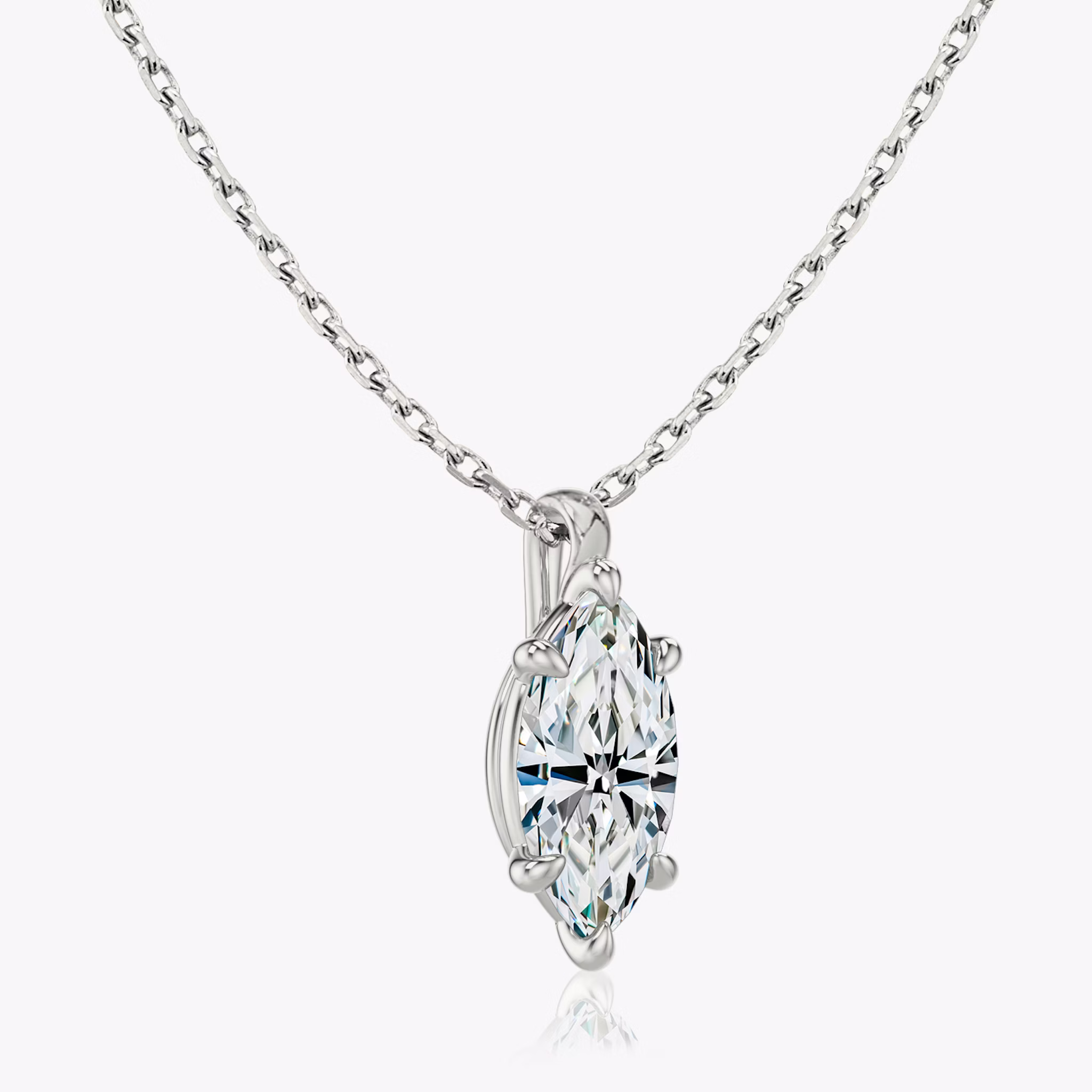 VRAI Solitaire Pendant | Marquise | 14k | White Gold | caratWeight: 0.25ct