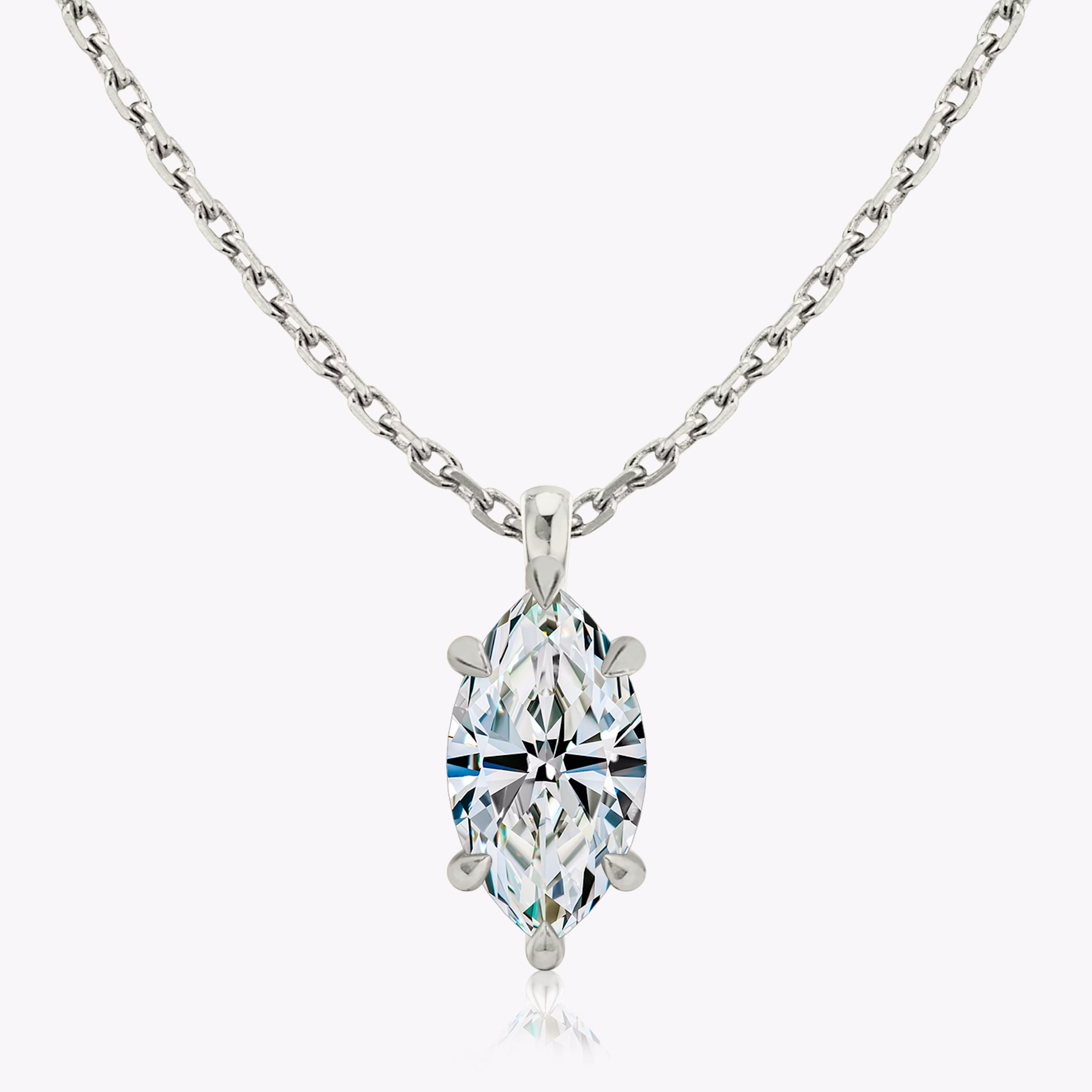 solitaire marquise pendant