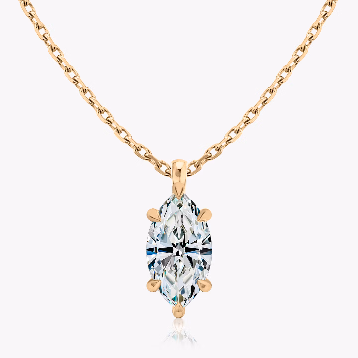VRAI Solitaire Pendant Marquise | Rose Gold