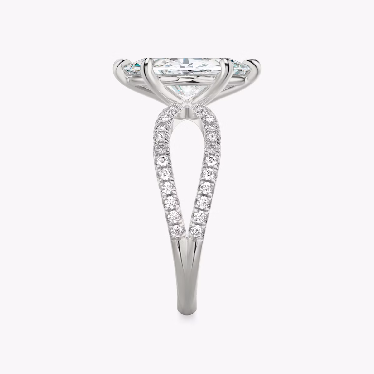 The Duet | Marquise | Platinum | bandAccent: Double pavé | diamondOrientation: vertical | caratWeight: other