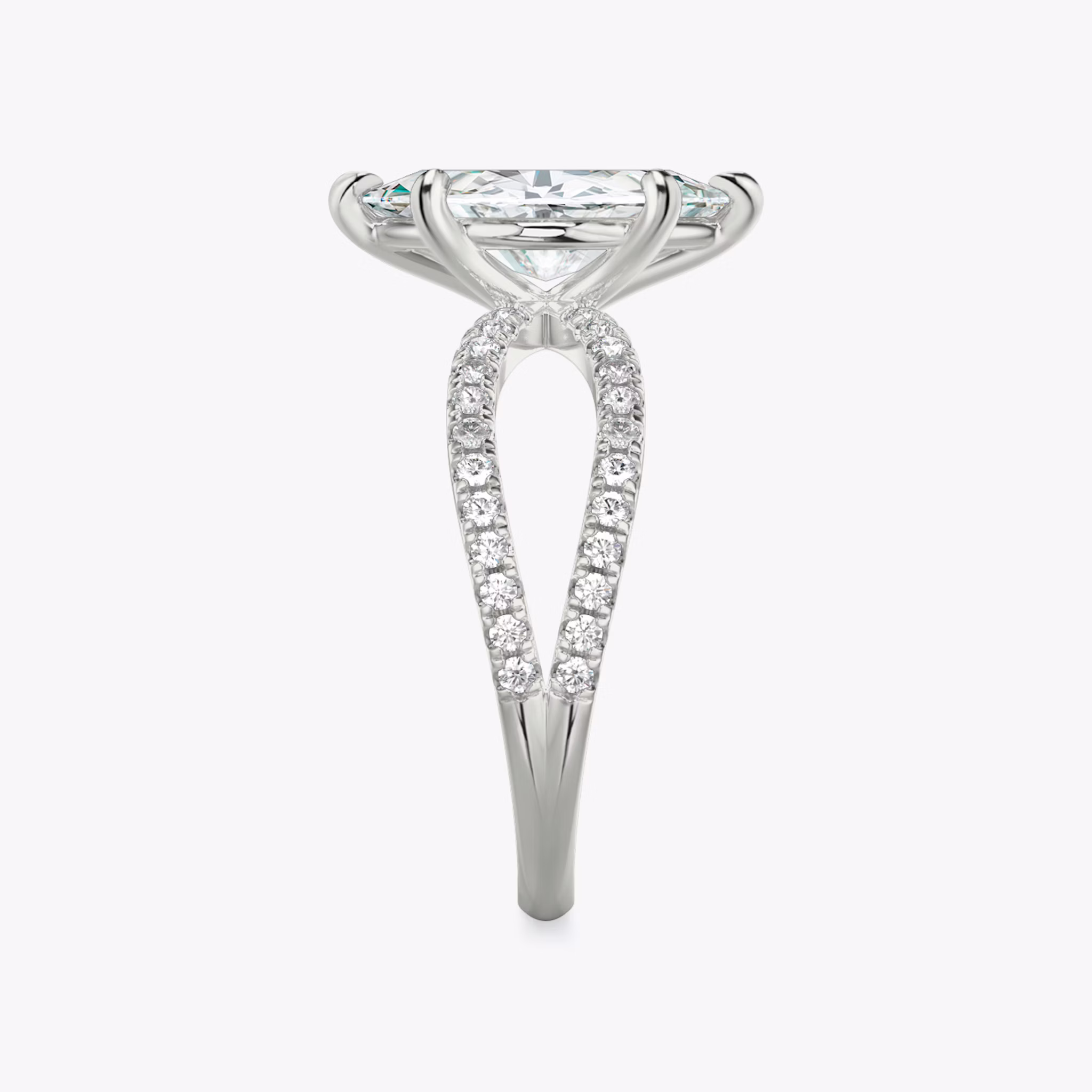 The Duet | Marquise | Platinum | bandAccent: Double pavé | diamondOrientation: vertical | caratWeight: other