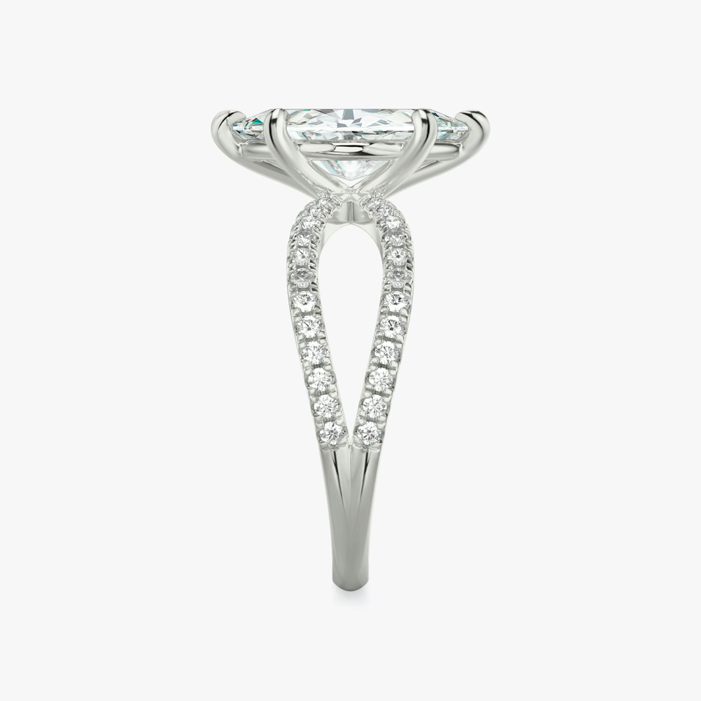 The Duet | Marquise | 18k | White Gold | bandAccent: Double pavé | diamondOrientation: vertical | caratWeight: other