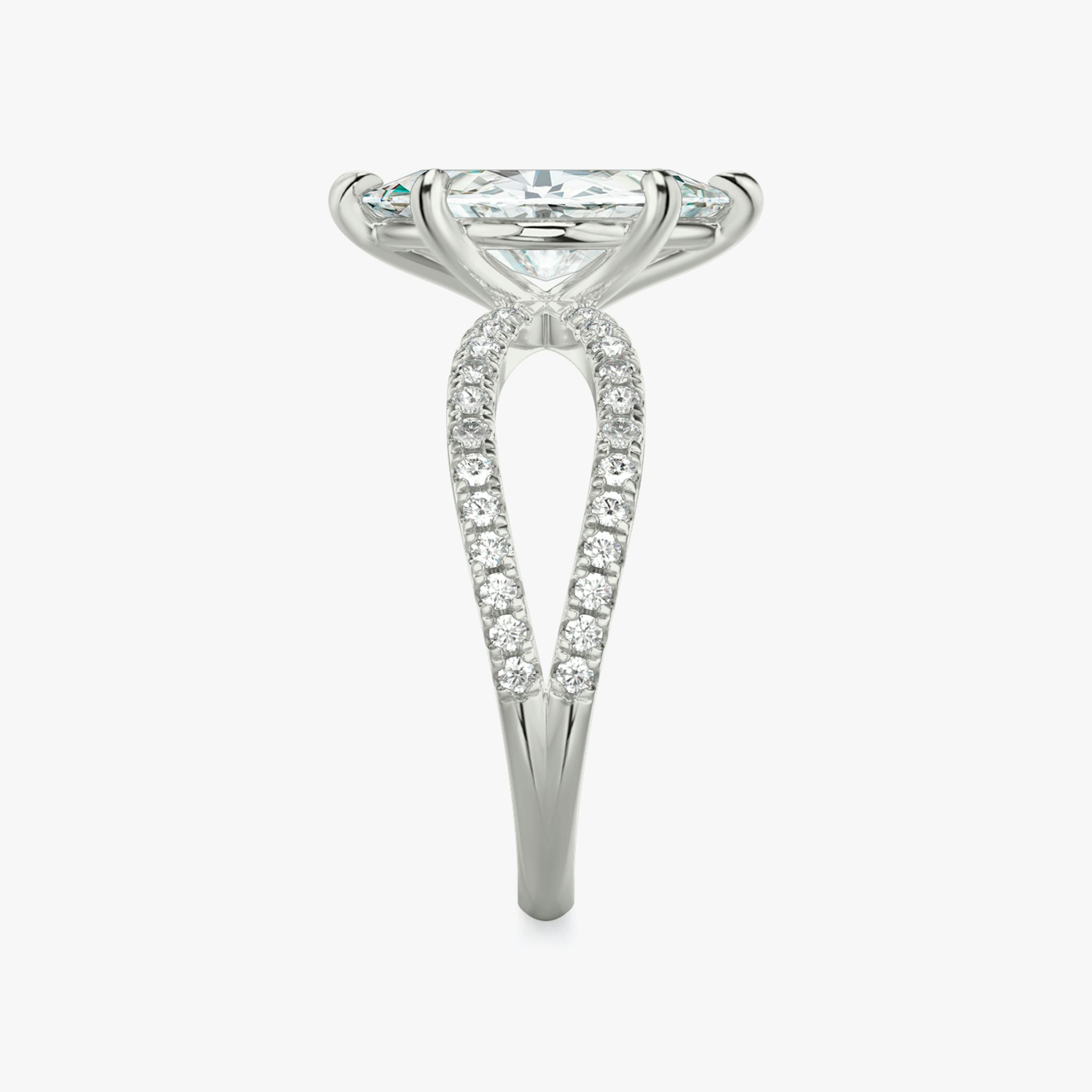 The Duet | Marquise | Platinum | bandAccent: Double pavé | diamondOrientation: vertical | caratWeight: other