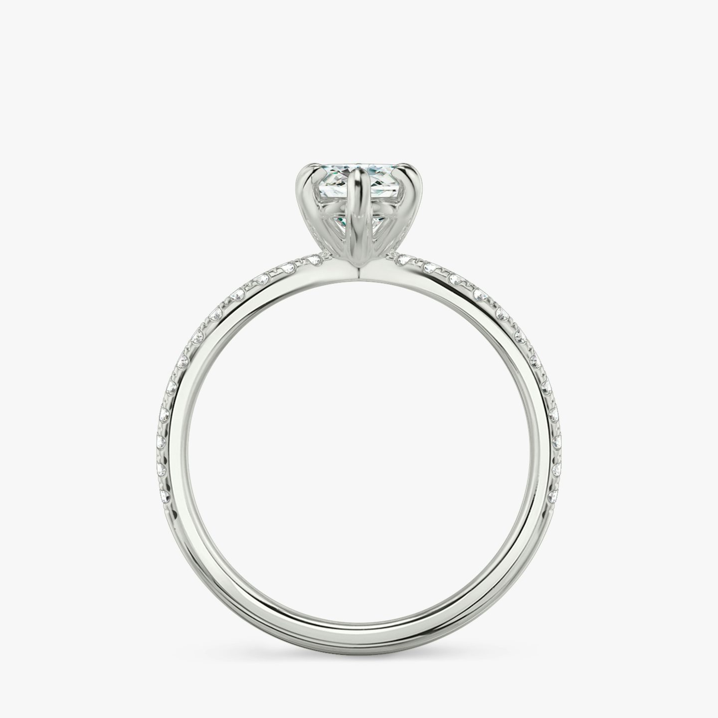 The Duet | Marquise | 18k | White Gold | bandAccent: Double pavé | diamondOrientation: vertical | caratWeight: other
