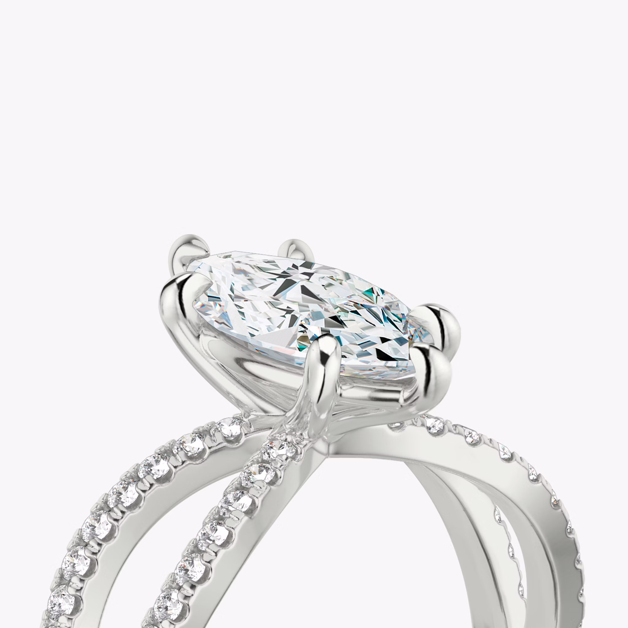 The Duet | Marquise | Platinum | bandAccent: Double pavé | diamondOrientation: vertical | caratWeight: other