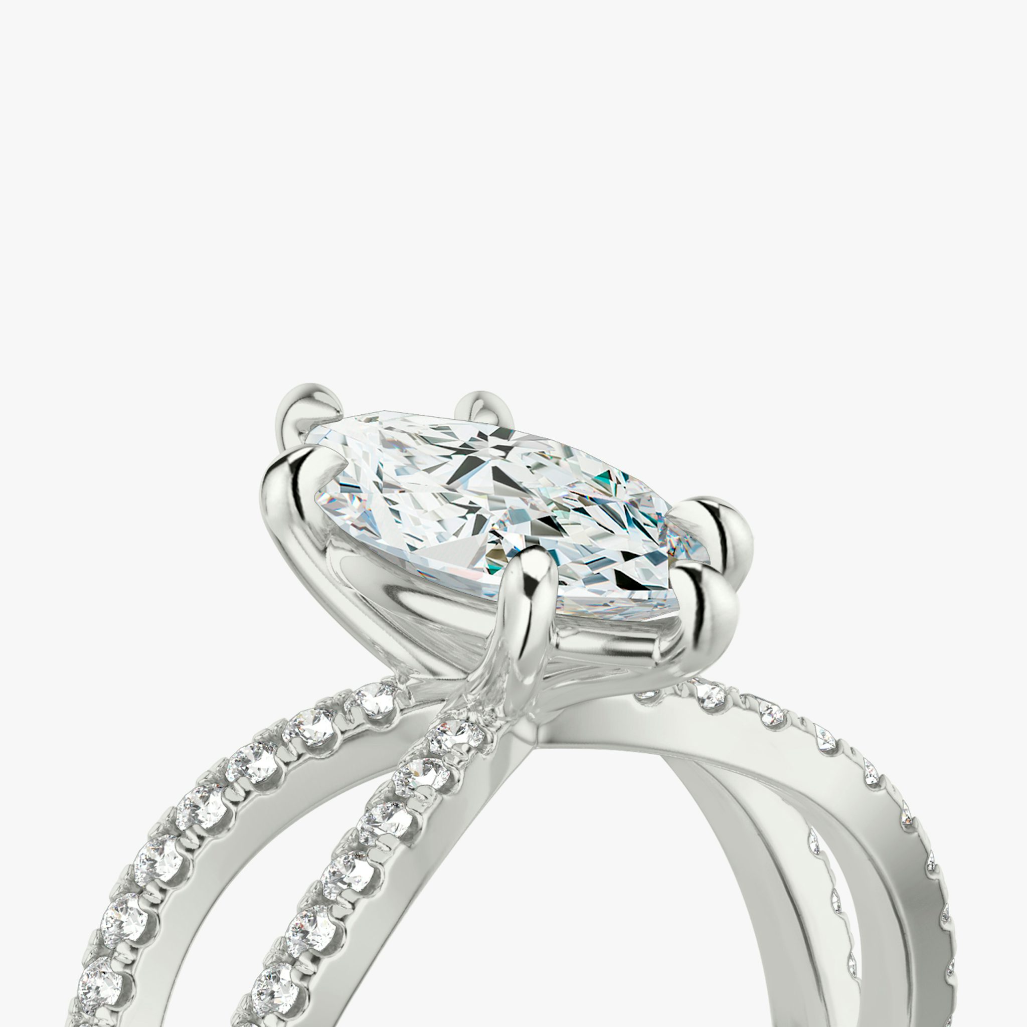 The Duet | Marquise | Platinum | bandAccent: Double pavé | diamondOrientation: vertical | caratWeight: other