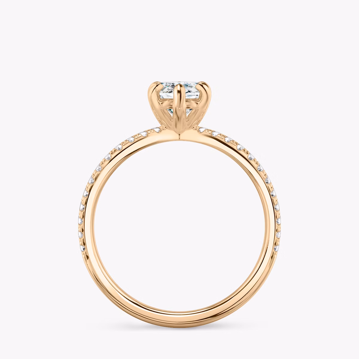 The Duet | Marquise | 14k | Rose Gold | bandAccent: Double pavé | diamondOrientation: vertical | caratWeight: other