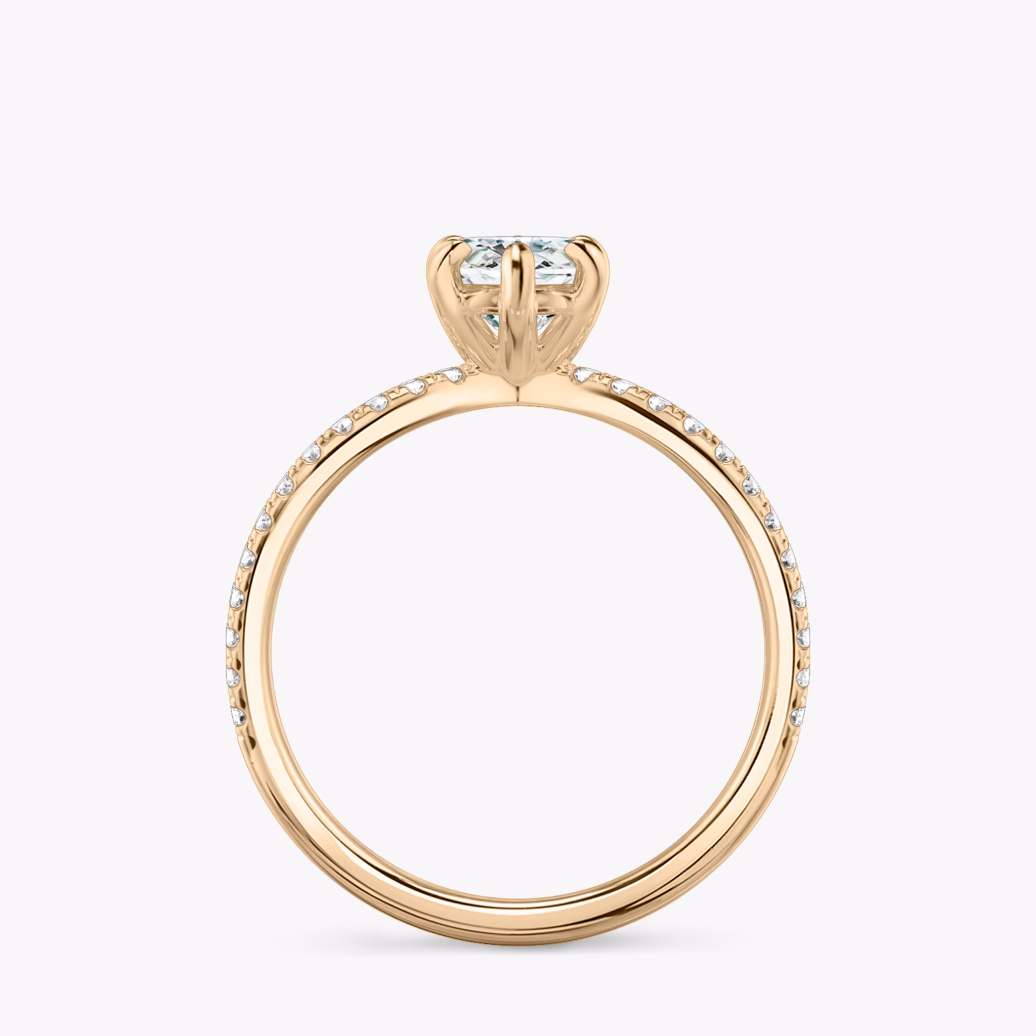The Duet | Marquise | 14k | Rose Gold | bandAccent: Double pavé | diamondOrientation: vertical | caratWeight: other