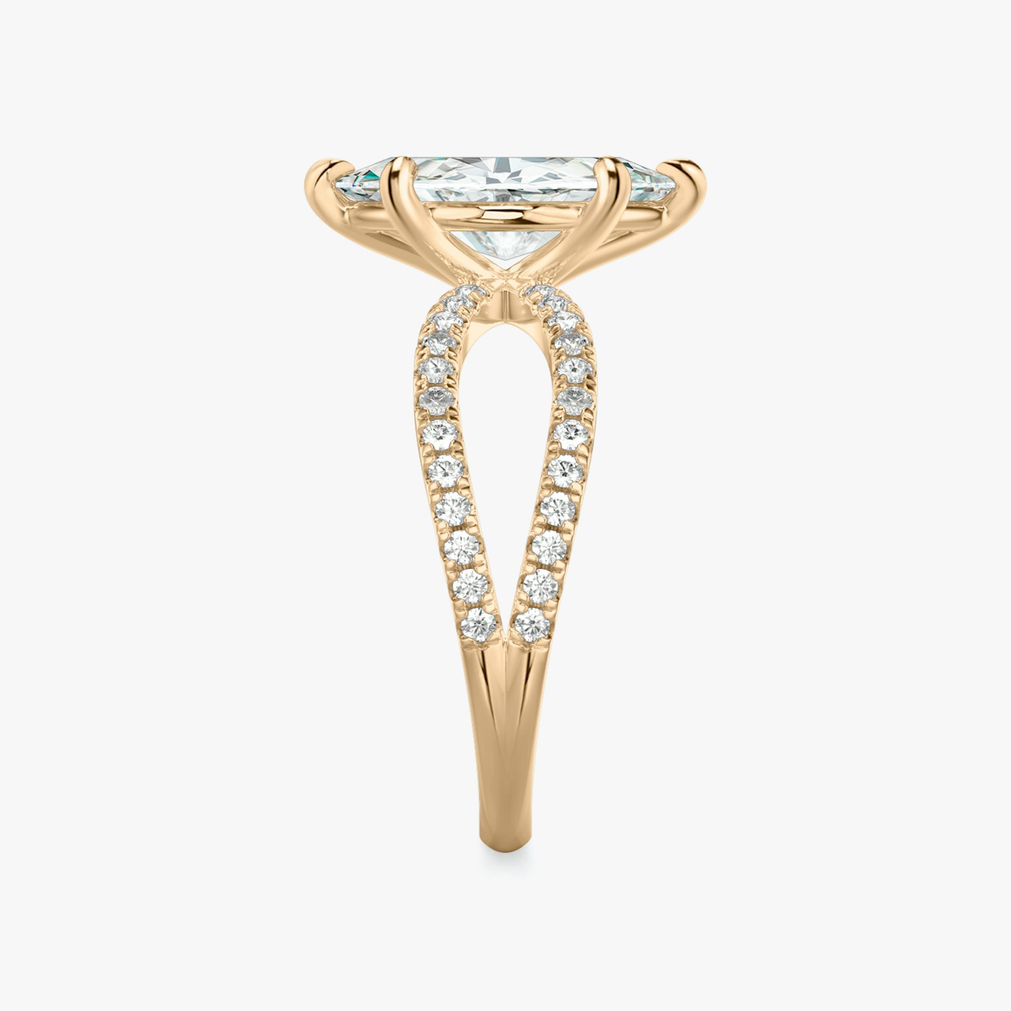 The Duet | Marquise | 14k | Rose Gold | bandAccent: Double pavé | diamondOrientation: vertical | caratWeight: other