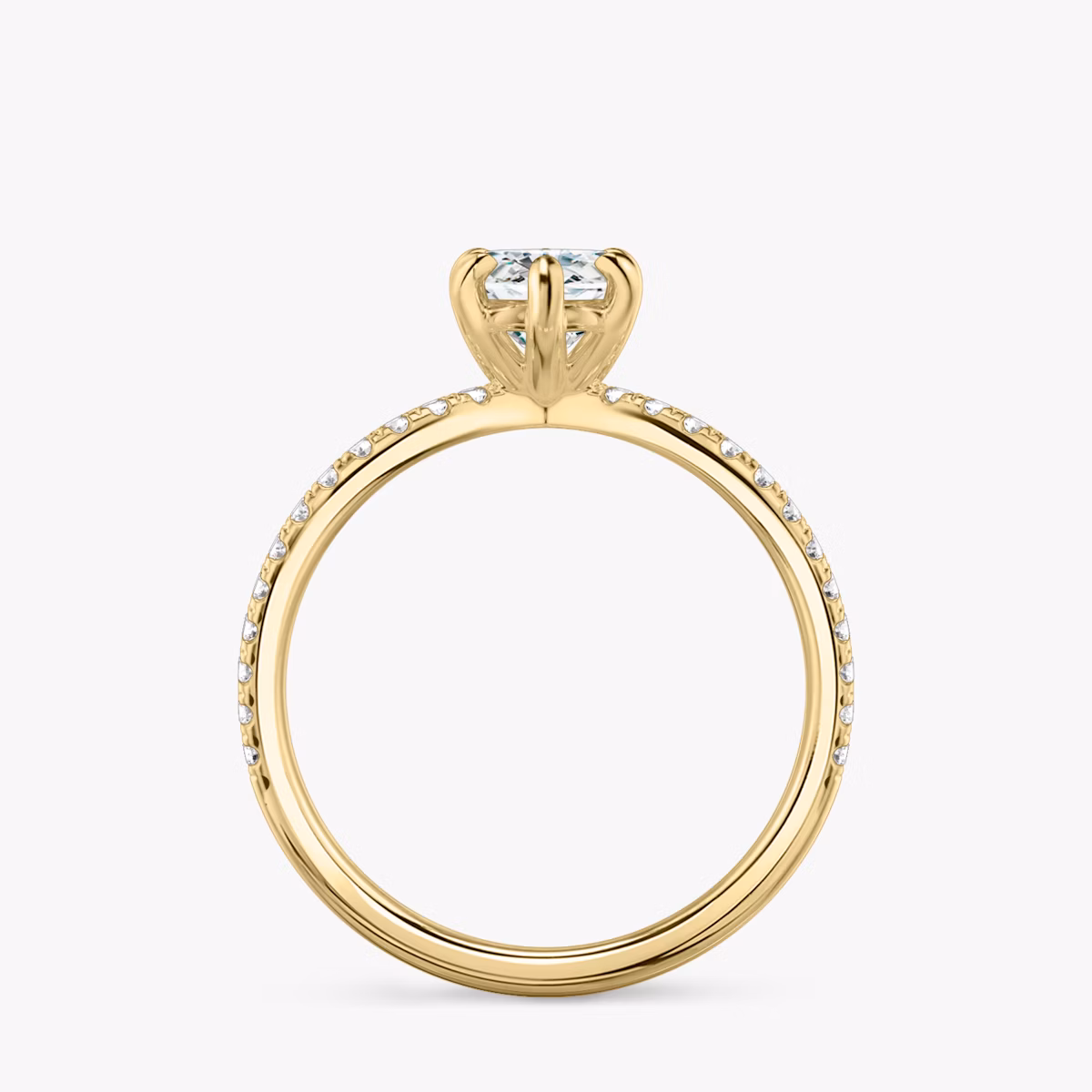 The Duet | Marquise | 18k | Yellow Gold | bandAccent: Double pavé | diamondOrientation: vertical | caratWeight: other