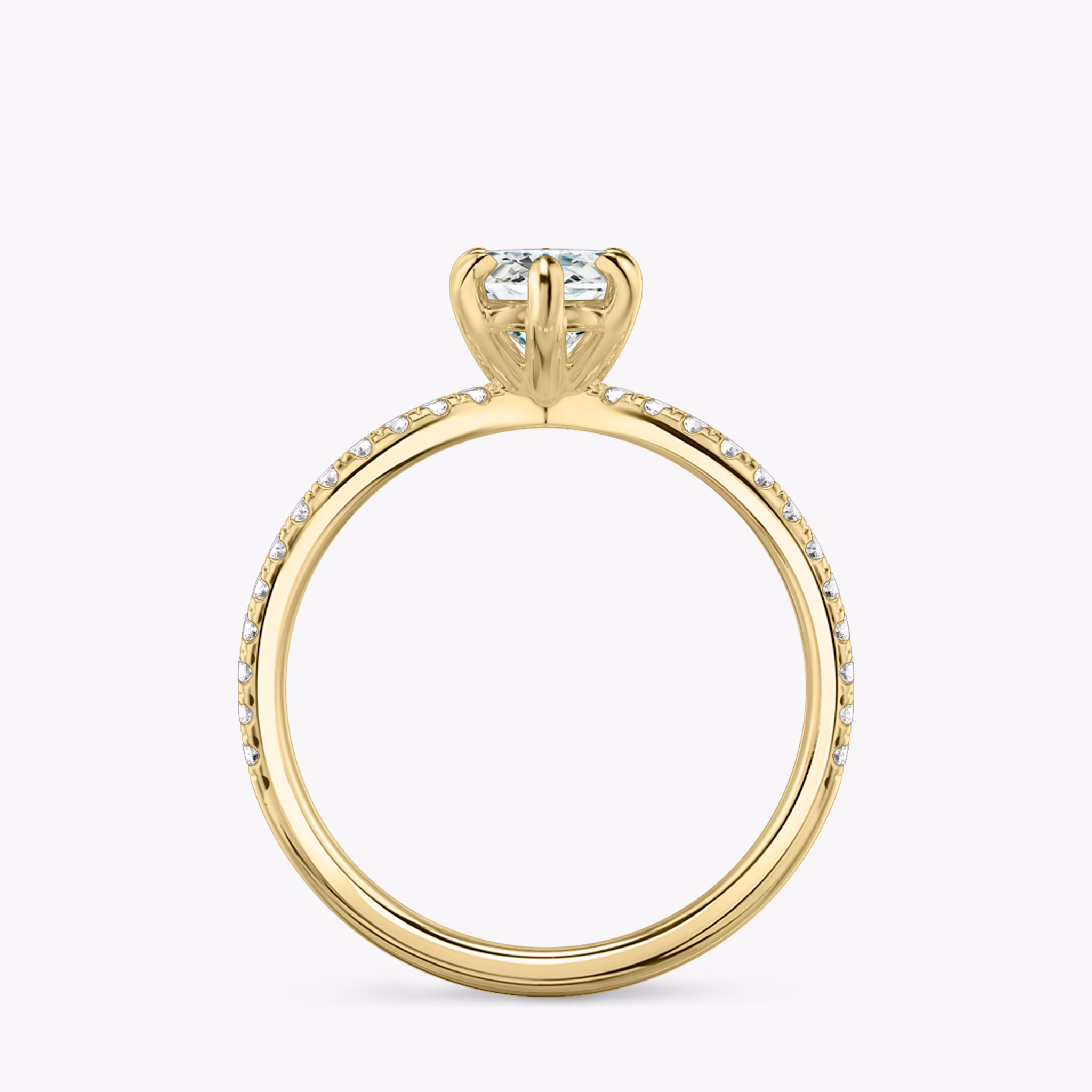 The Duet | Marquise | 18k | Yellow Gold | bandAccent: Double pavé | diamondOrientation: vertical | caratWeight: other