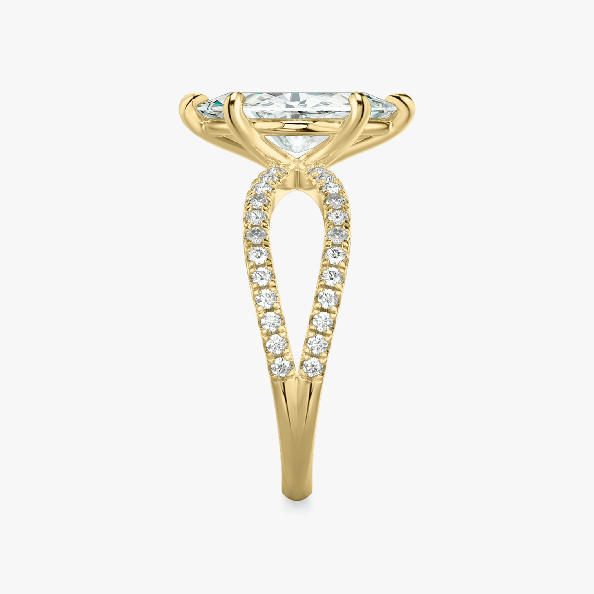 The Duet | Marquise | 18k | Yellow Gold | bandAccent: Double pavé | diamondOrientation: vertical | caratWeight: other