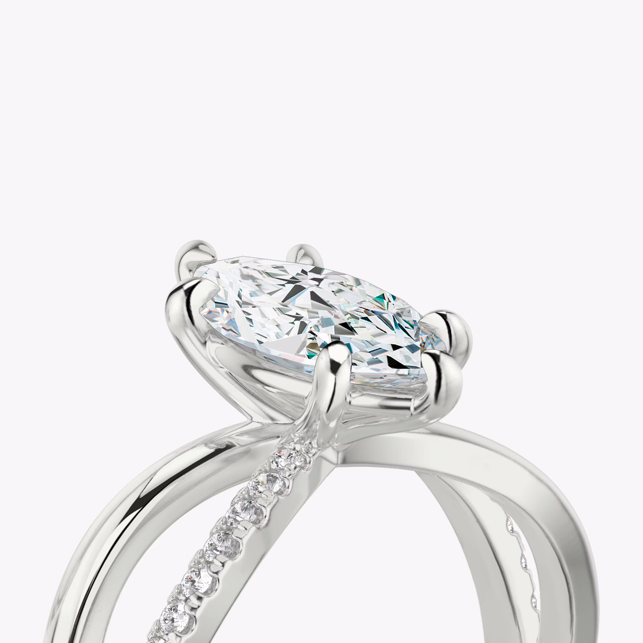 The Duet | Marquise | Platinum | bandAccent: Pavé | diamondOrientation: vertical | caratWeight: other