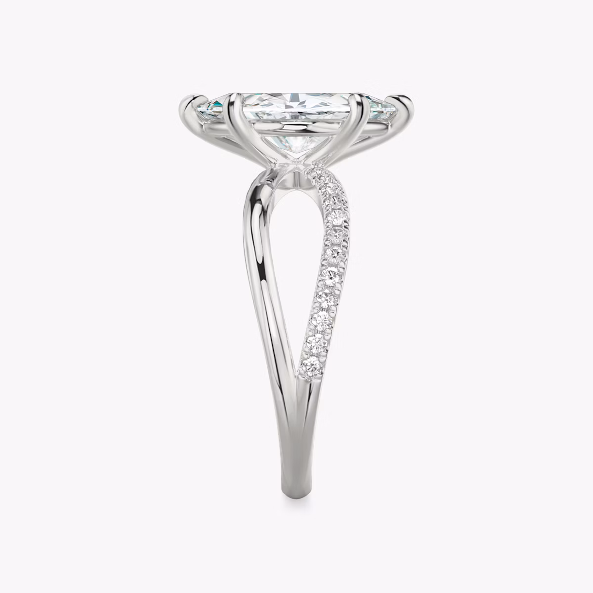 The Duet | Marquise | 18k | White Gold | bandAccent: Pavé | diamondOrientation: vertical | caratWeight: other