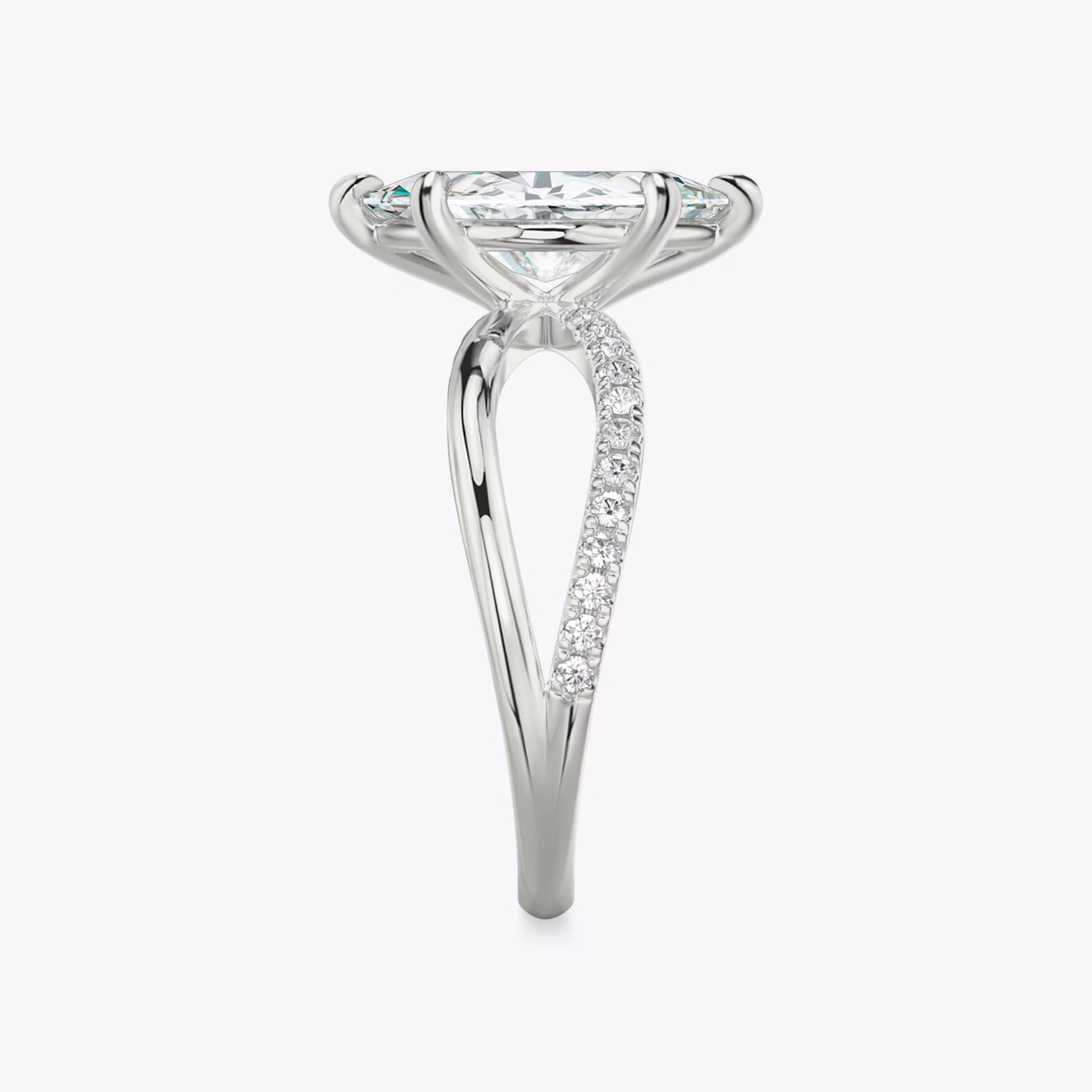 The Duet | Marquise | Platinum | bandAccent: Pavé | diamondOrientation: vertical | caratWeight: other