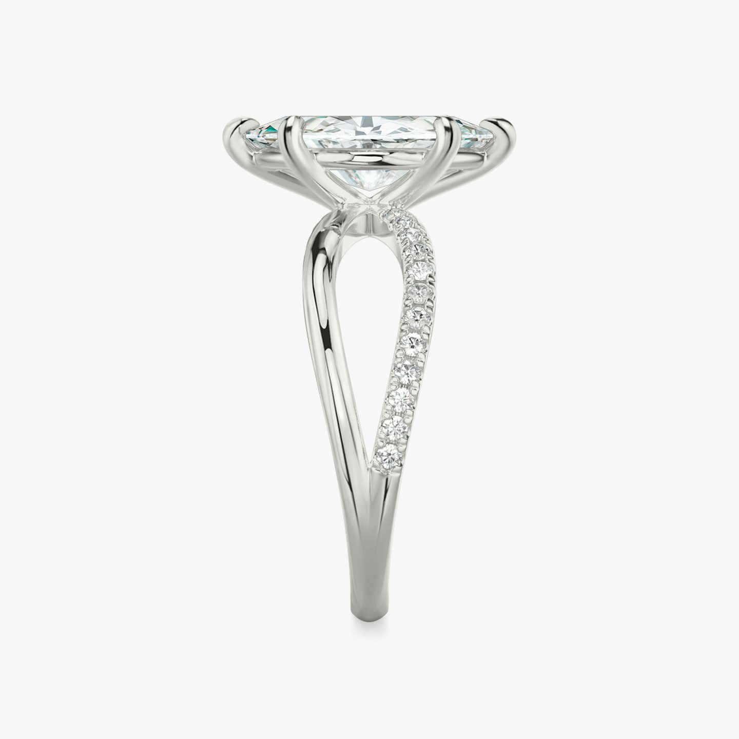 The Duet | Marquise | 18k | White Gold | bandAccent: Pavé | diamondOrientation: vertical | caratWeight: other