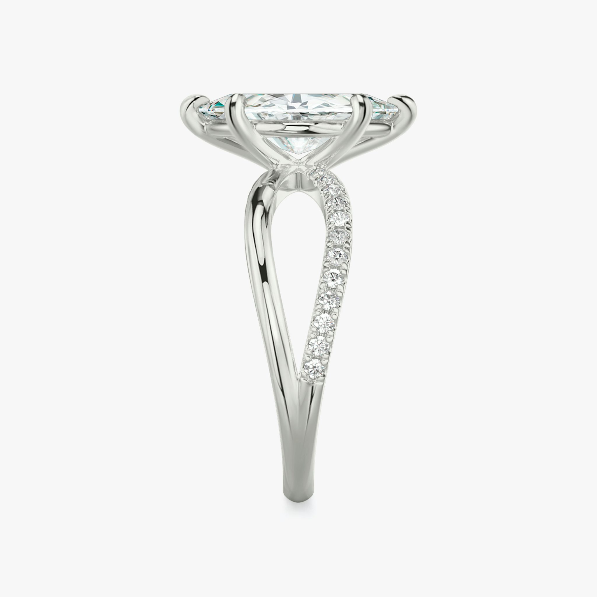 The Duet | Marquise | Platinum | bandAccent: Pavé | diamondOrientation: vertical | caratWeight: other
