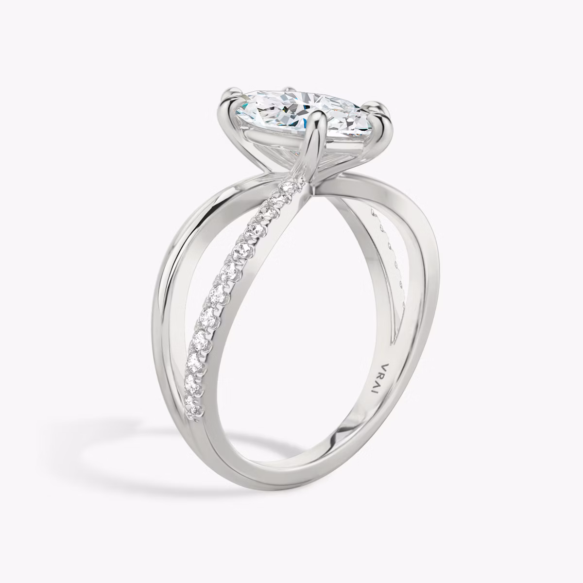 The Duet | Marquise | 18k | White Gold | bandAccent: Pavé | diamondOrientation: vertical | caratWeight: other