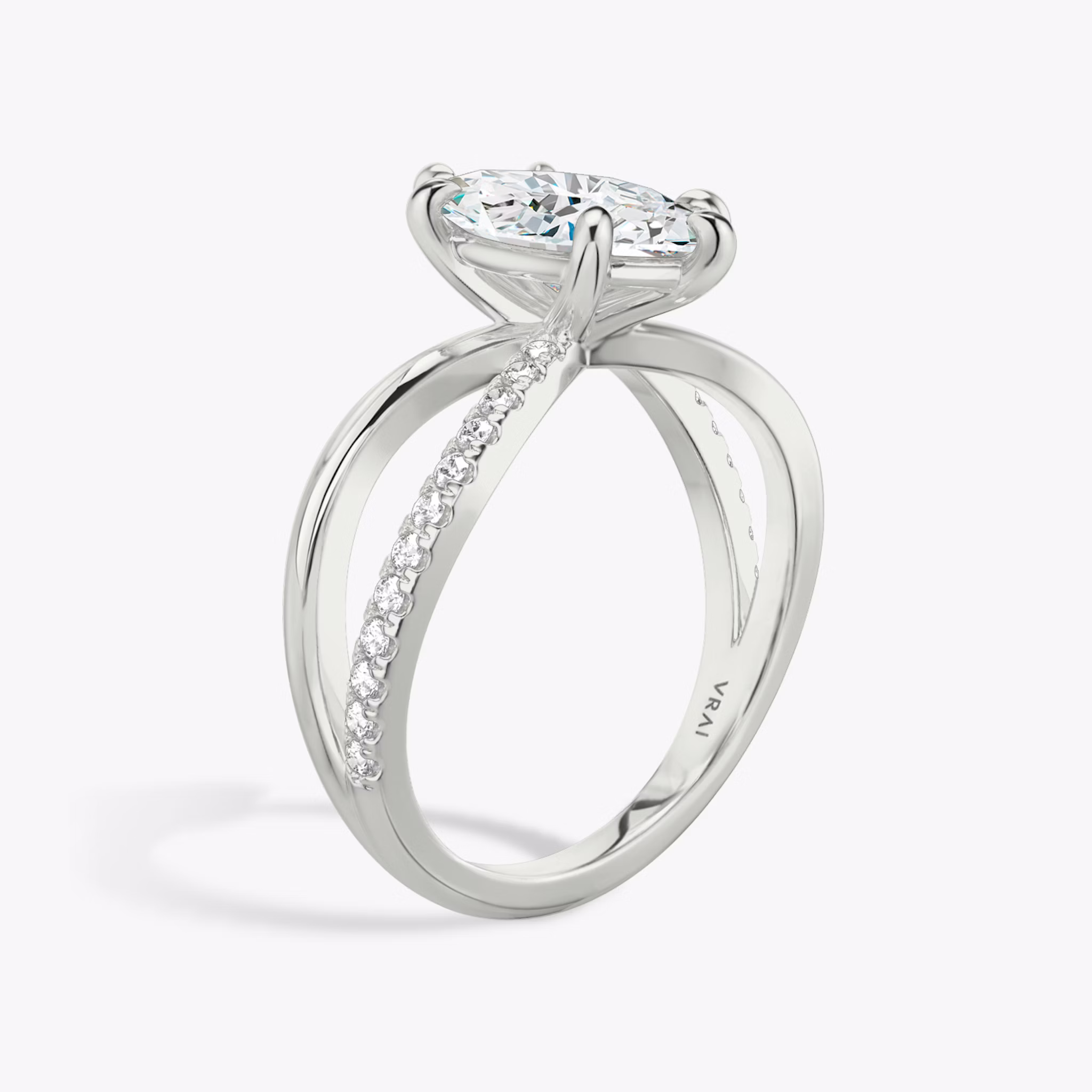 The Duet | Marquise | Platinum | bandAccent: Pavé | diamondOrientation: vertical | caratWeight: other