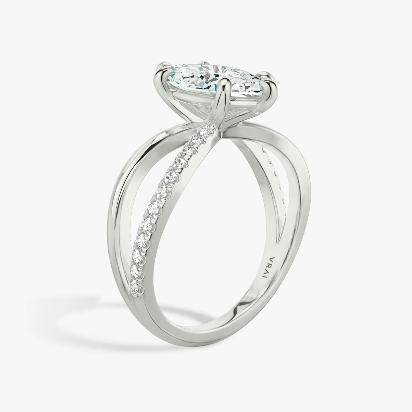 The Duet | Marquise | 18k | White Gold | bandAccent: Pavé | diamondOrientation: vertical | caratWeight: other