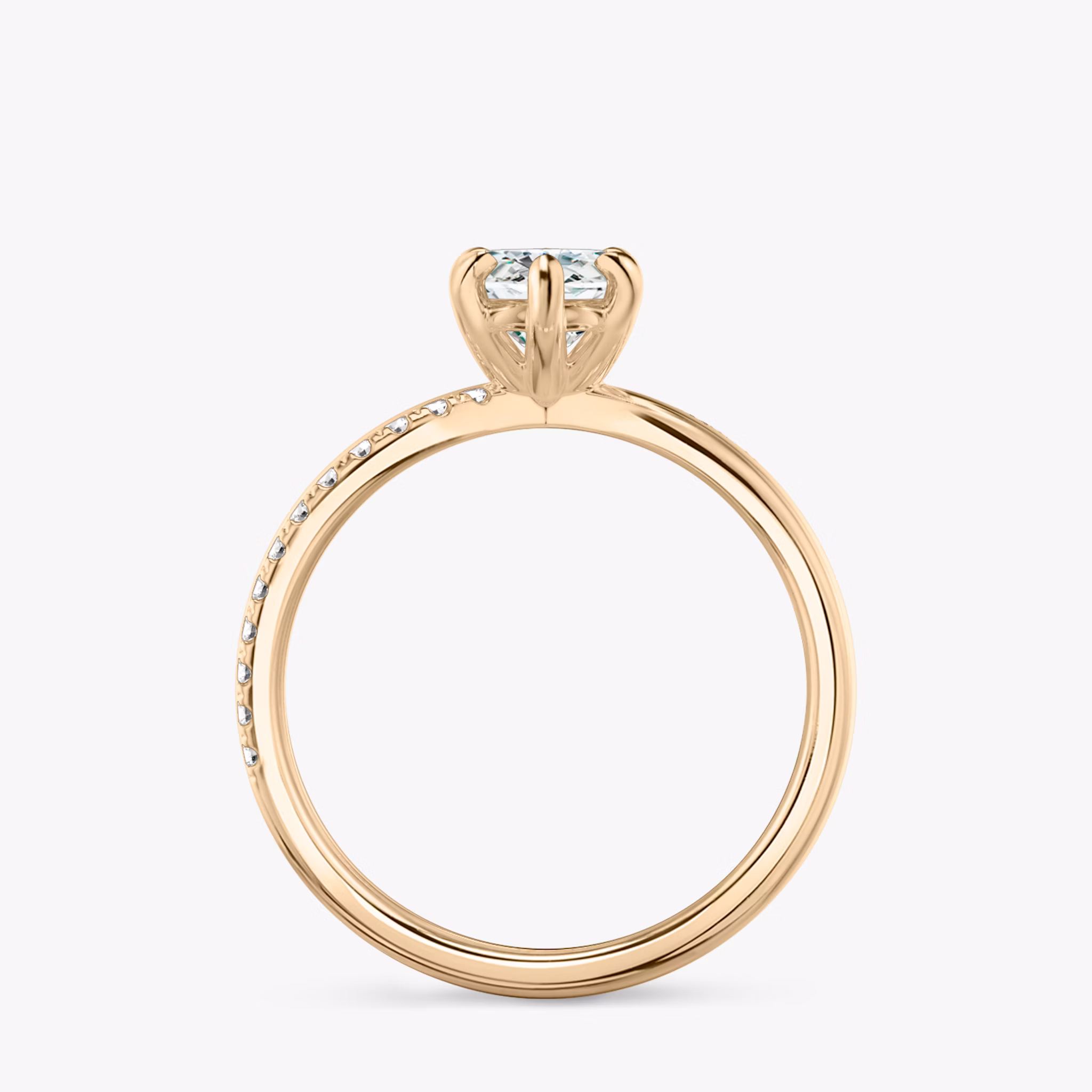 The Duet | Marquise | 14k | Rose Gold | bandAccent: Pavé | diamondOrientation: vertical | caratWeight: other