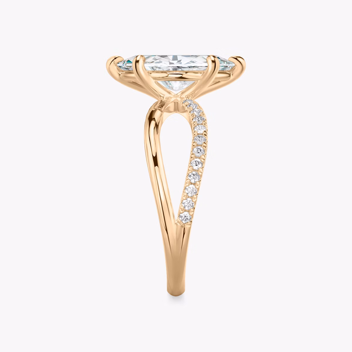 The Duet | Marquise | 14k | Rose Gold | bandAccent: Pavé | diamondOrientation: vertical | caratWeight: other