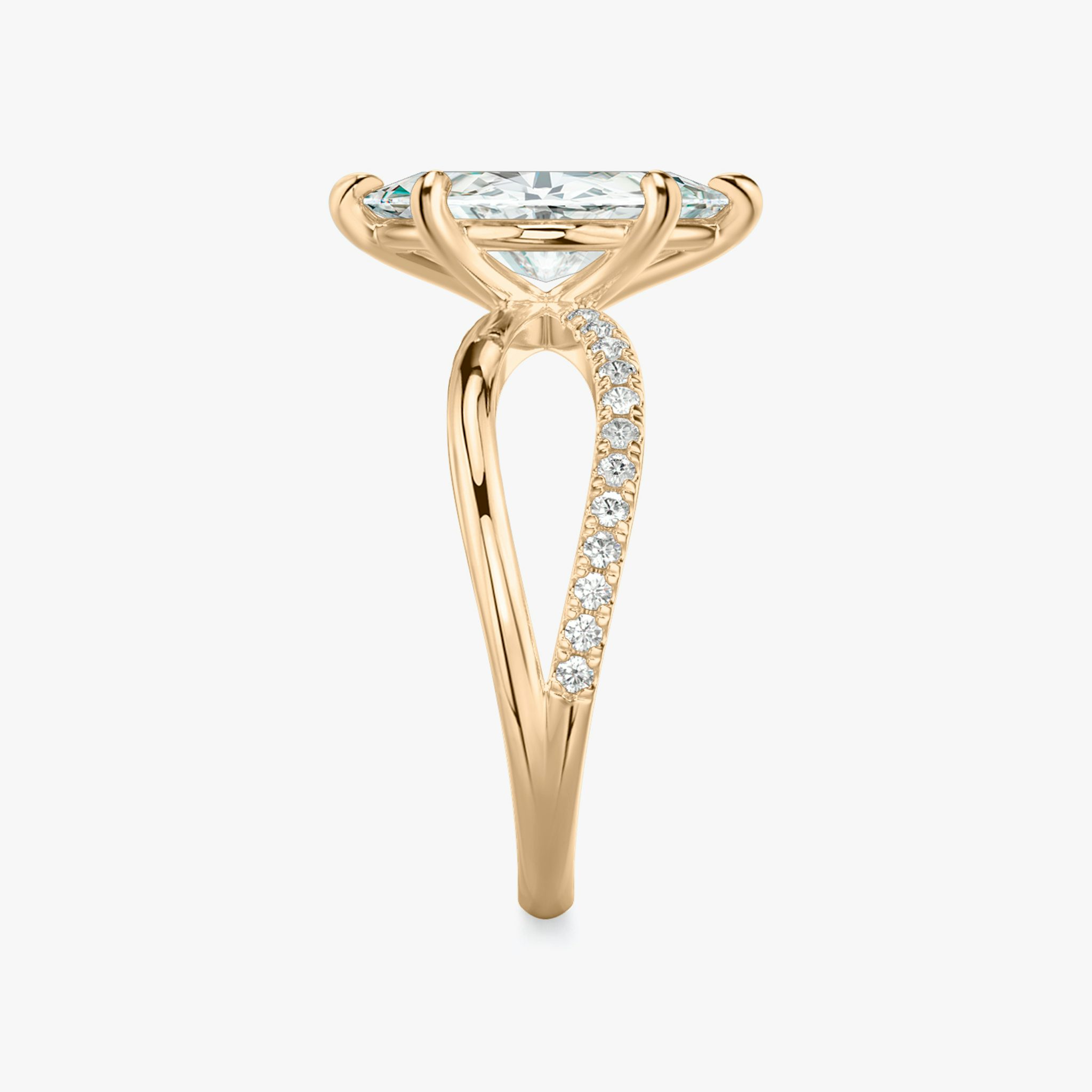 The Duet | Marquise | 14k | Rose Gold | bandAccent: Pavé | diamondOrientation: vertical | caratWeight: other