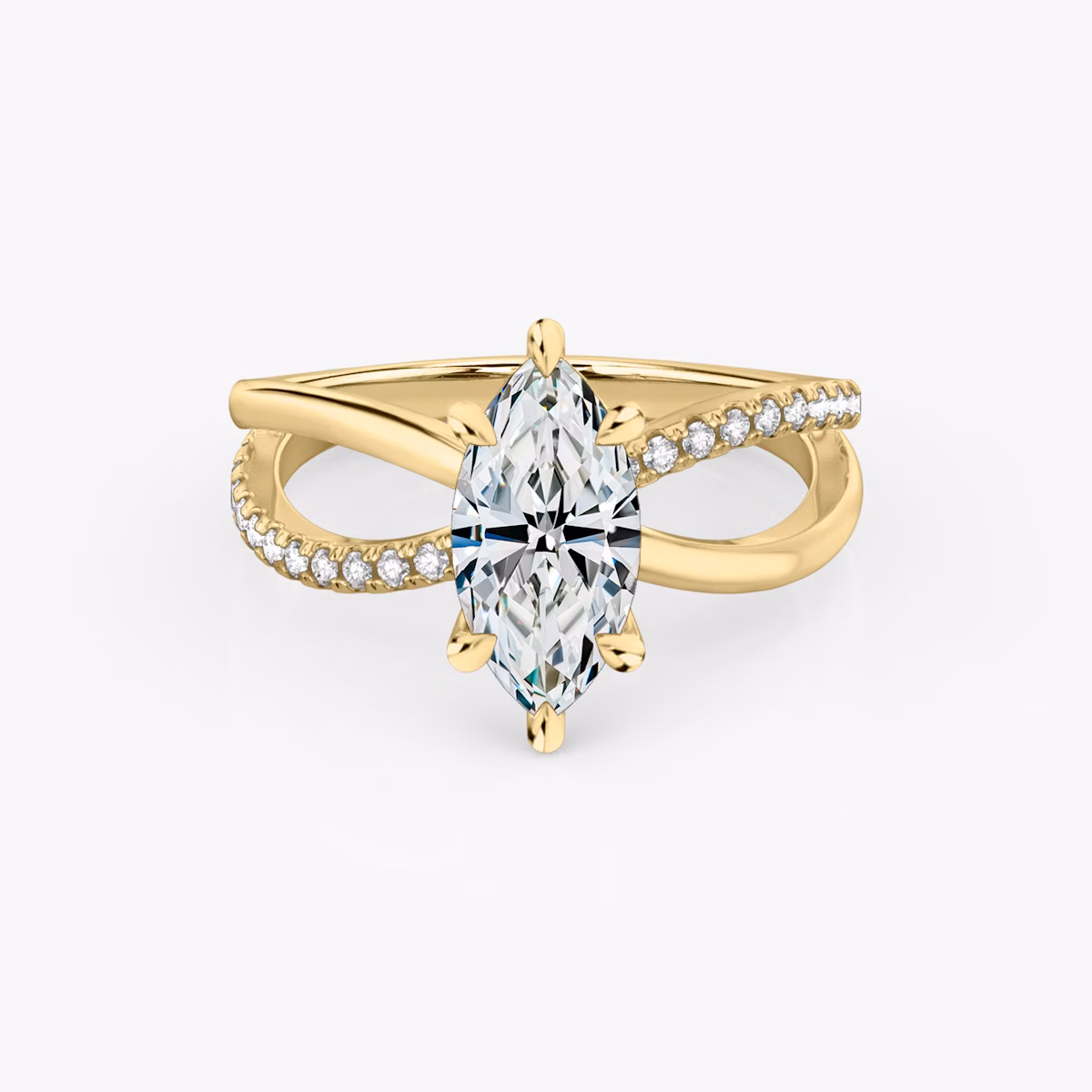 The Duet | Marquise | 18k | Yellow Gold | bandAccent: Pavé | diamondOrientation: vertical | caratWeight: other