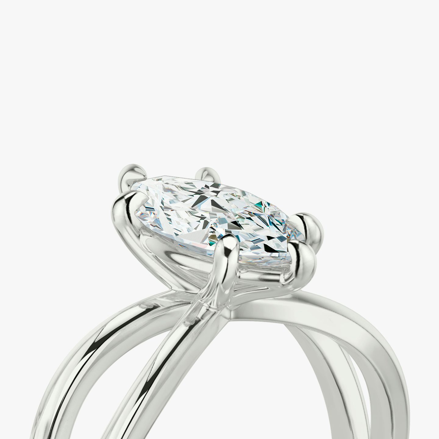 The Duet | Marquise | 18k | White Gold | bandAccent: Plain | diamondOrientation: vertical | caratWeight: other