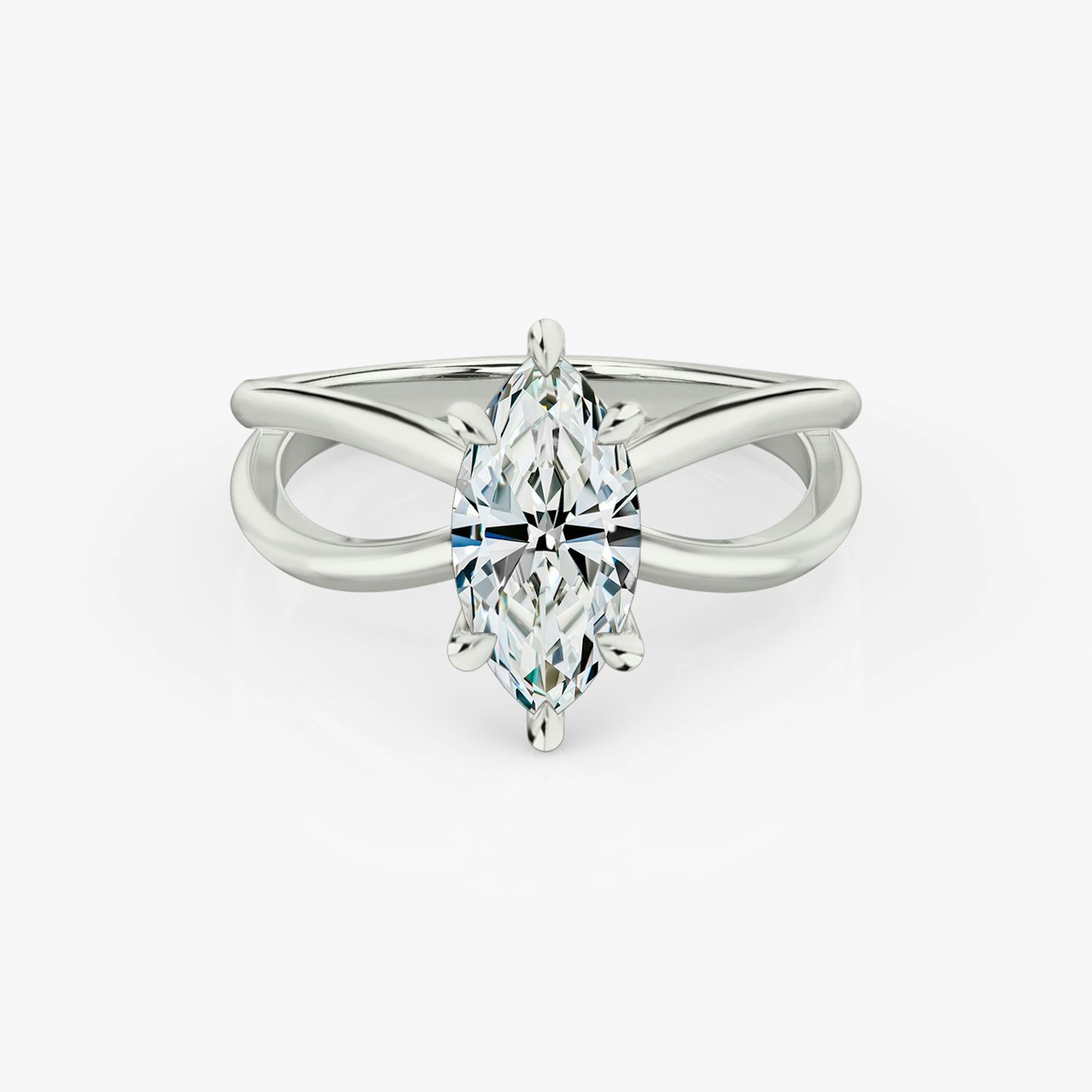 The Duet | Marquise | 18k | White Gold | bandAccent: Plain | diamondOrientation: vertical | caratWeight: other