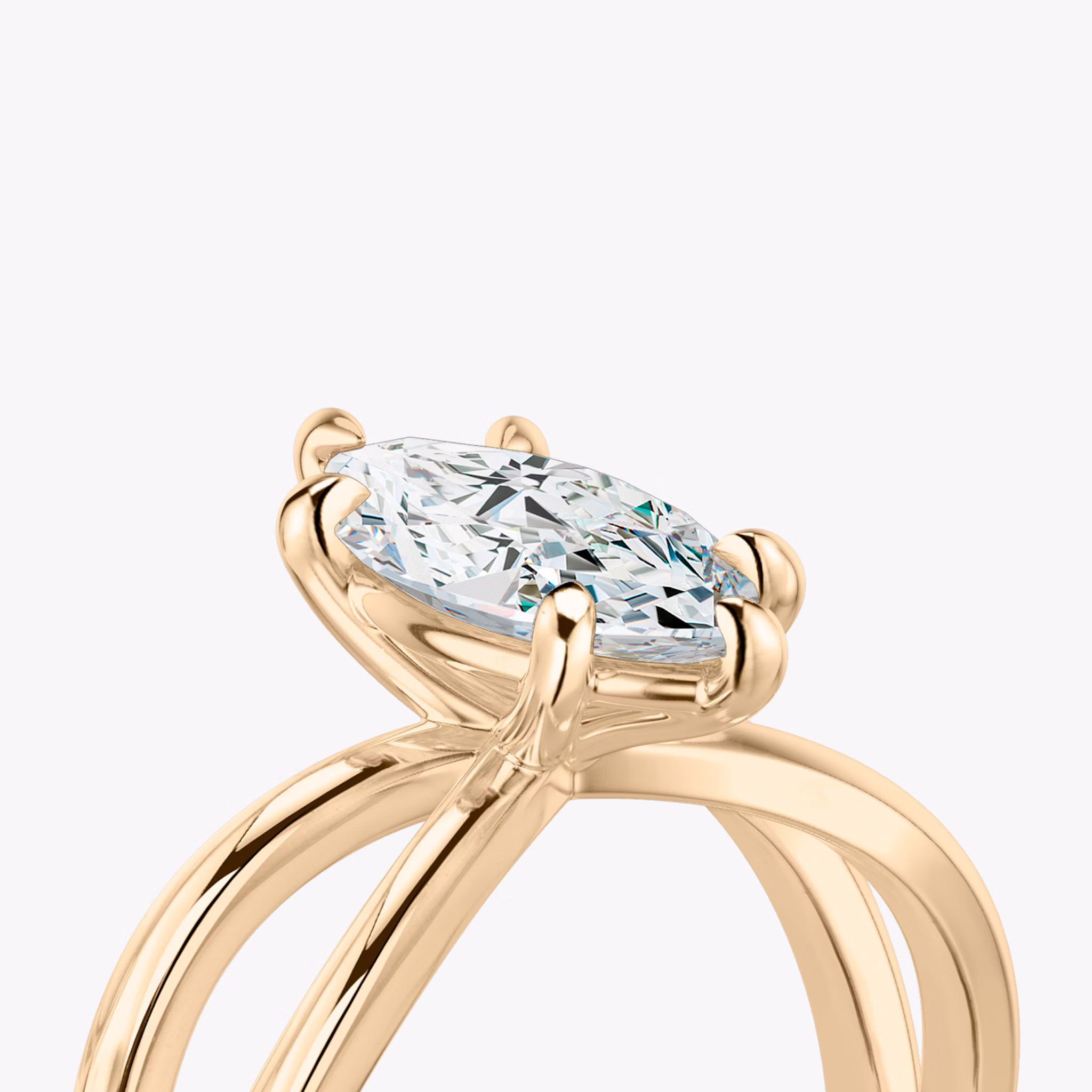 The Duet | Marquise | 14k | Rose Gold | bandAccent: Plain | diamondOrientation: vertical | caratWeight: other