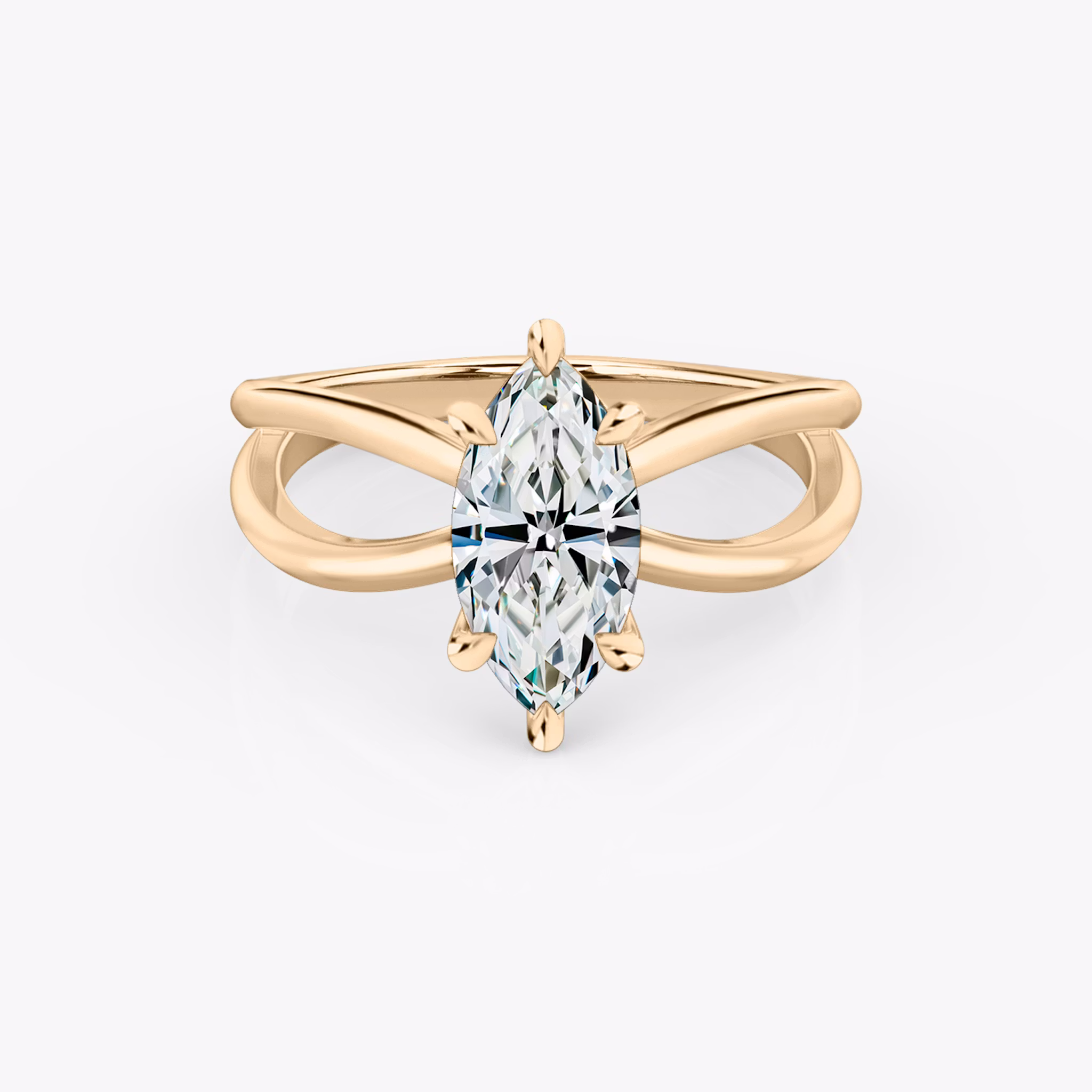 The Duet | Marquise | 14k | Rose Gold | bandAccent: Plain | diamondOrientation: vertical | caratWeight: other
