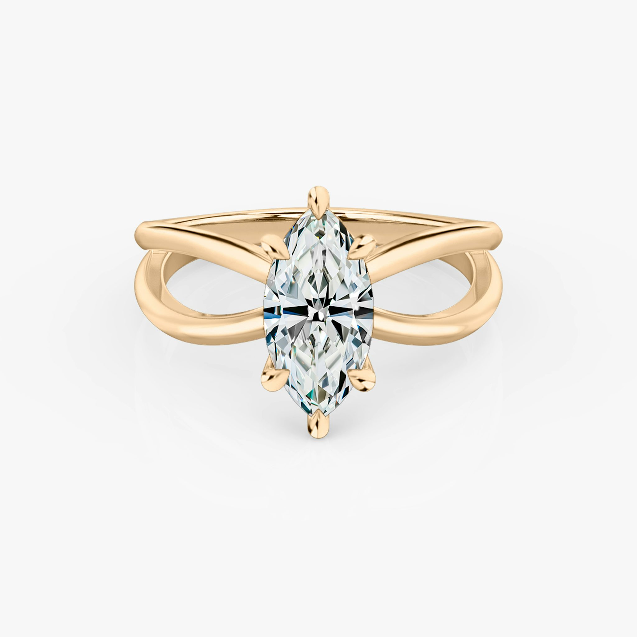 The Duet | Marquise | 14k | Rose Gold | bandAccent: Plain | diamondOrientation: vertical | caratWeight: other