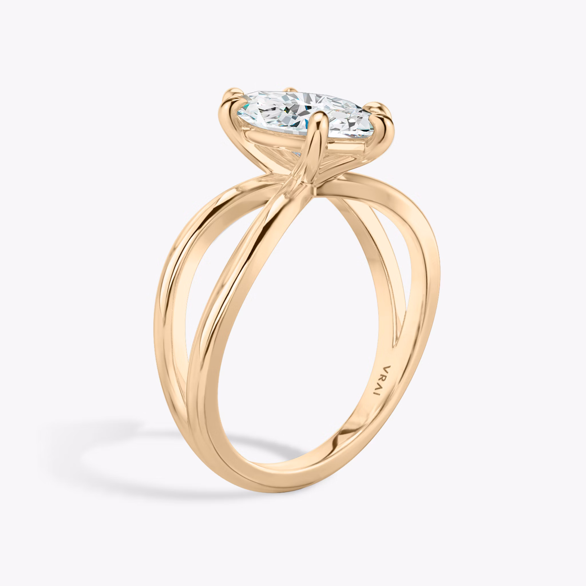 The Duet | Marquise | 14k | Rose Gold | bandAccent: Plain | diamondOrientation: vertical | caratWeight: other
