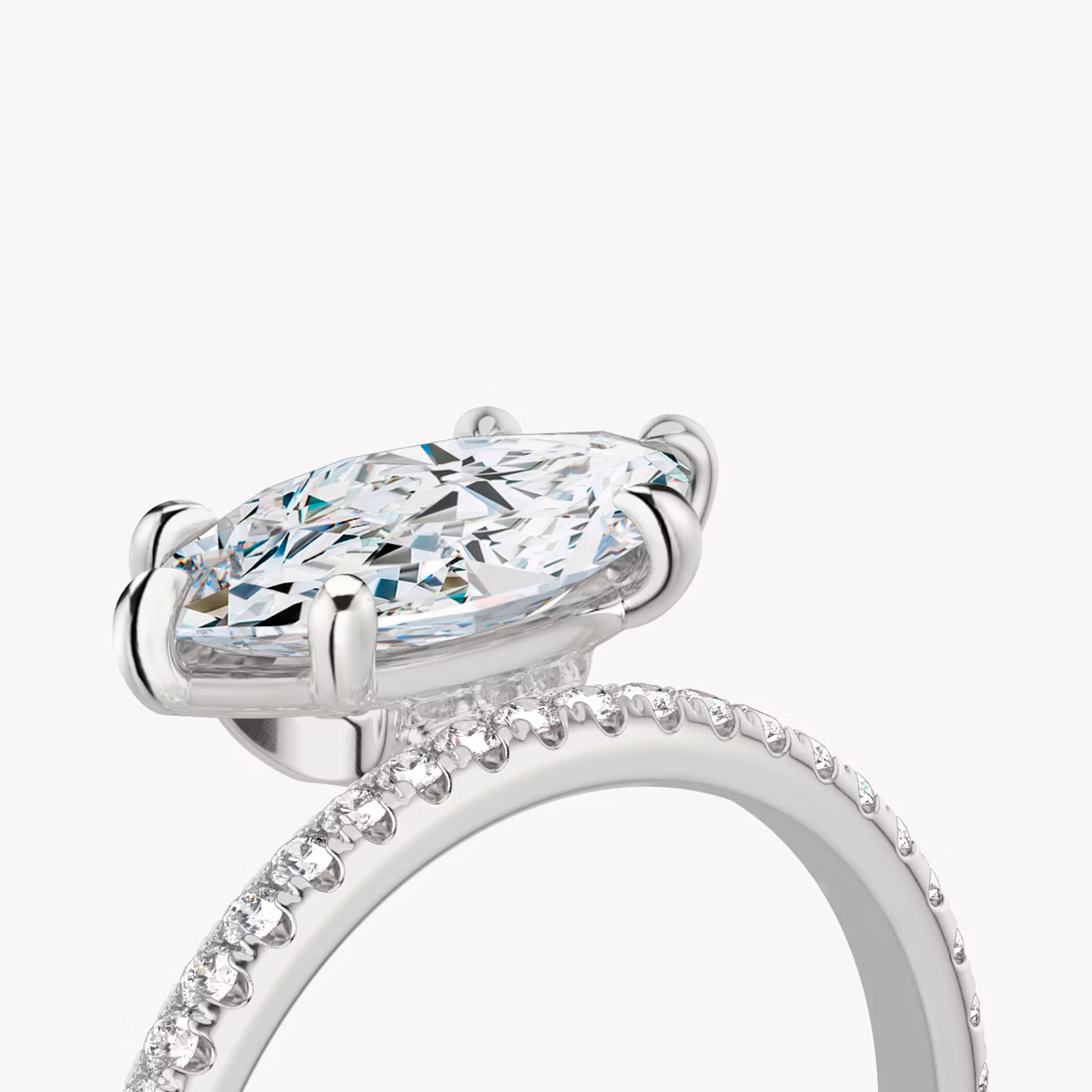 The Hover | Marquise | Platinum | bandAccent: Pavé | diamondOrientation: vertical | caratWeight: other