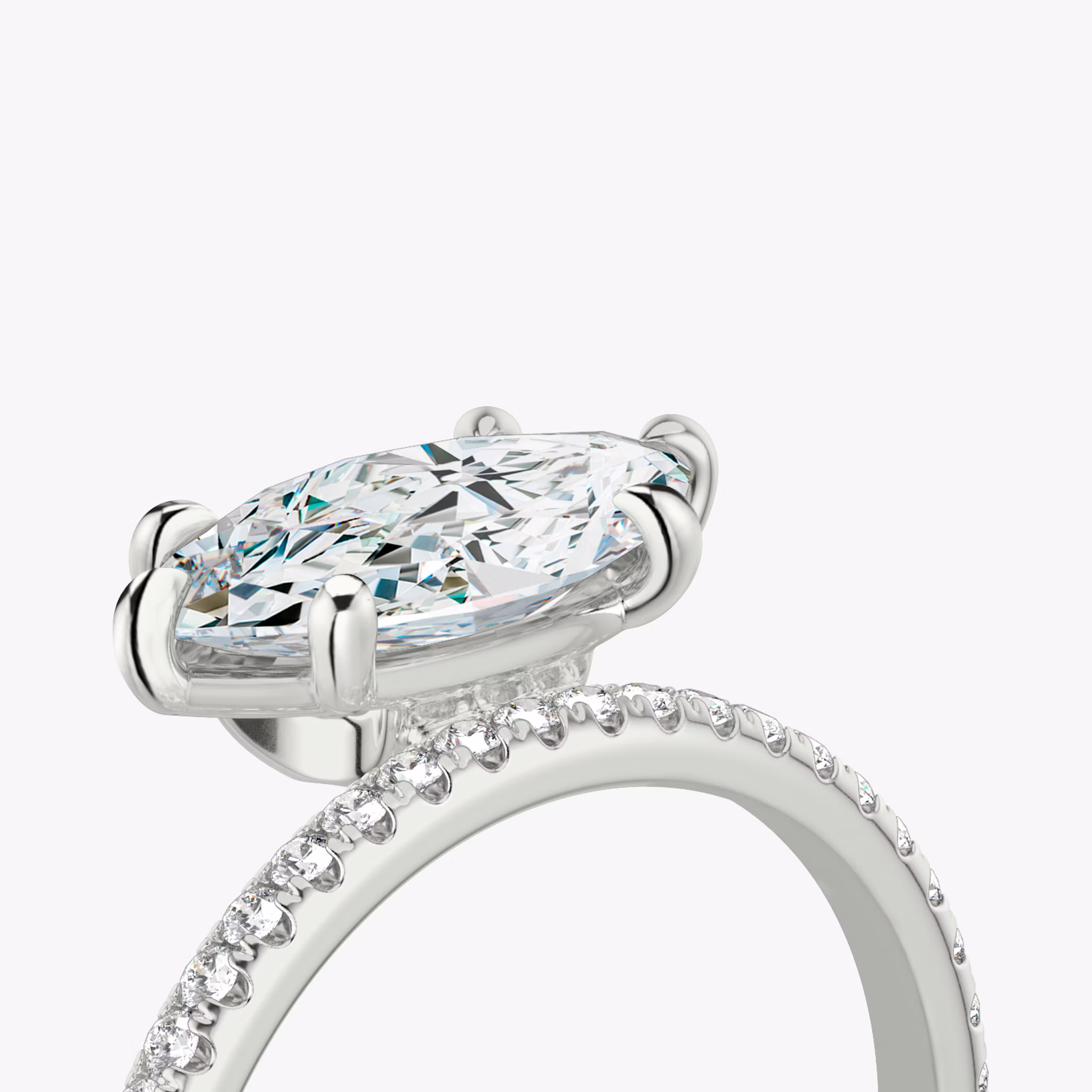 The Hover | Marquise | Platinum | bandAccent: Pavé | diamondOrientation: vertical | caratWeight: other