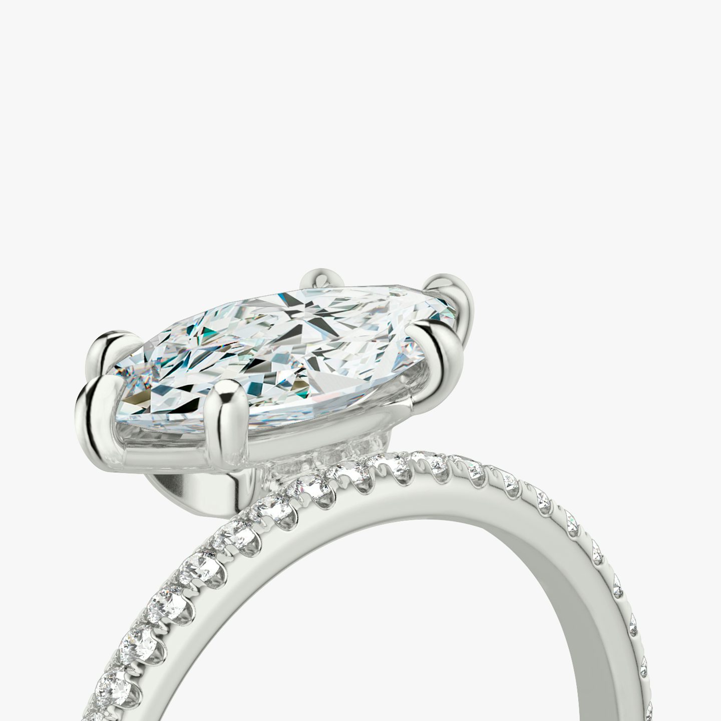The Hover | Marquise | Platinum | bandAccent: Pavé | diamondOrientation: vertical | caratWeight: other
